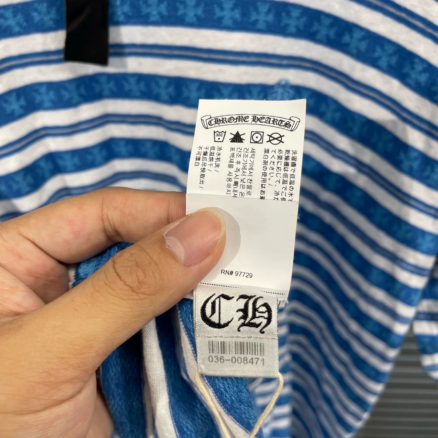 Chrome Hearts Chrome Hearts Blue White Stripe Sword Embroidered SS S Size US S / EU 44-46 / 1 - 5 Thumbnail