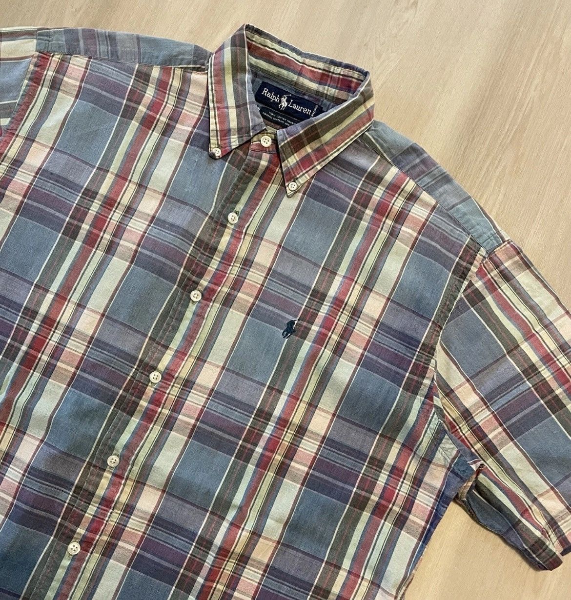 Polo Ralph Lauren Vtg Polo Ralph Lauren Colorful Plaid Short Sleeve M Size US M / EU 48-50 / 2 - 2 Thumbnail