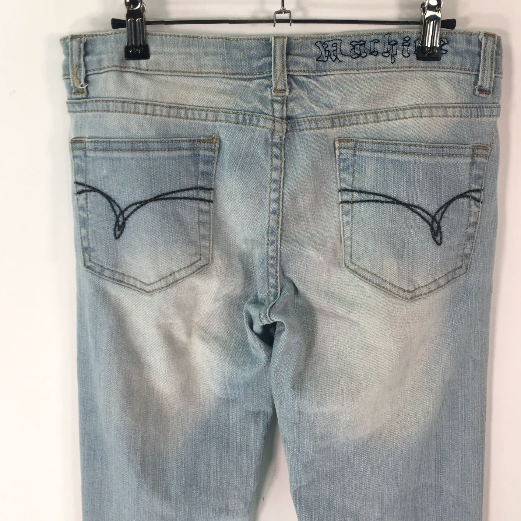 Toy Machine Machine Jeans Women Straight Regular Flat Front Size 7 Blue 5-Pocket Denim Rise Mid Inseam 34 Vintage No Size 28" / US 6 / IT 42 - 4 Thumbnail