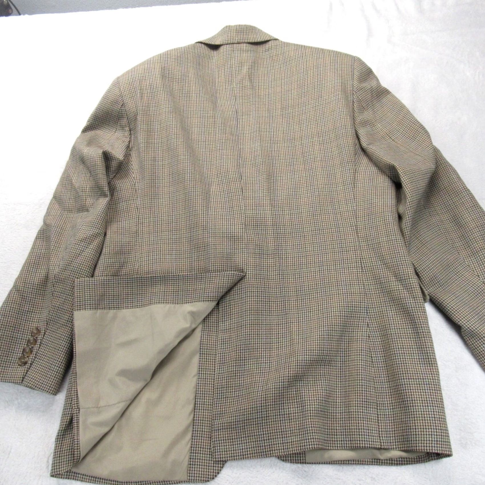 Ralph Lauren Lauren Ralph Lauren Wool Blazer Mens 40R Brown Houndstooth 2 Button Single Vent Blazer Size 40R - 2 Thumbnail