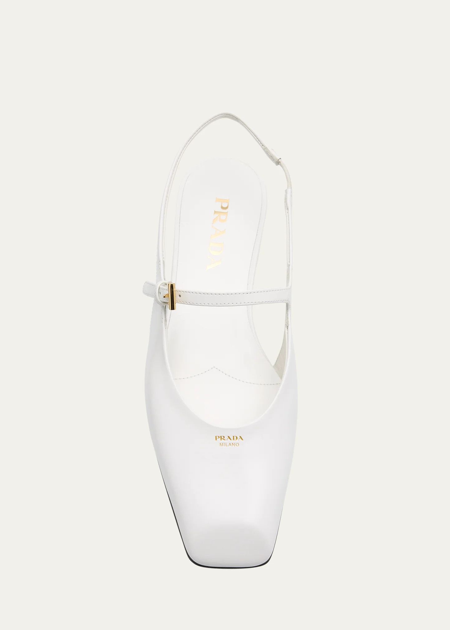 Prada os11x0126 Leather Mary Jane Slingback Flats in White Size US 9 / IT 39 - 5 Thumbnail
