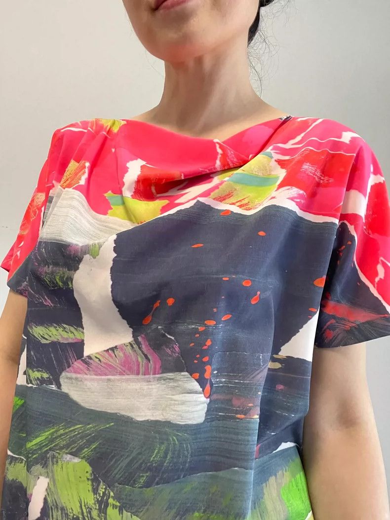 Issey Miyake issey miyake size:2 Printed dress 2506-Nextarrow Size XXS / US 00 / IT 34 - 4 Thumbnail