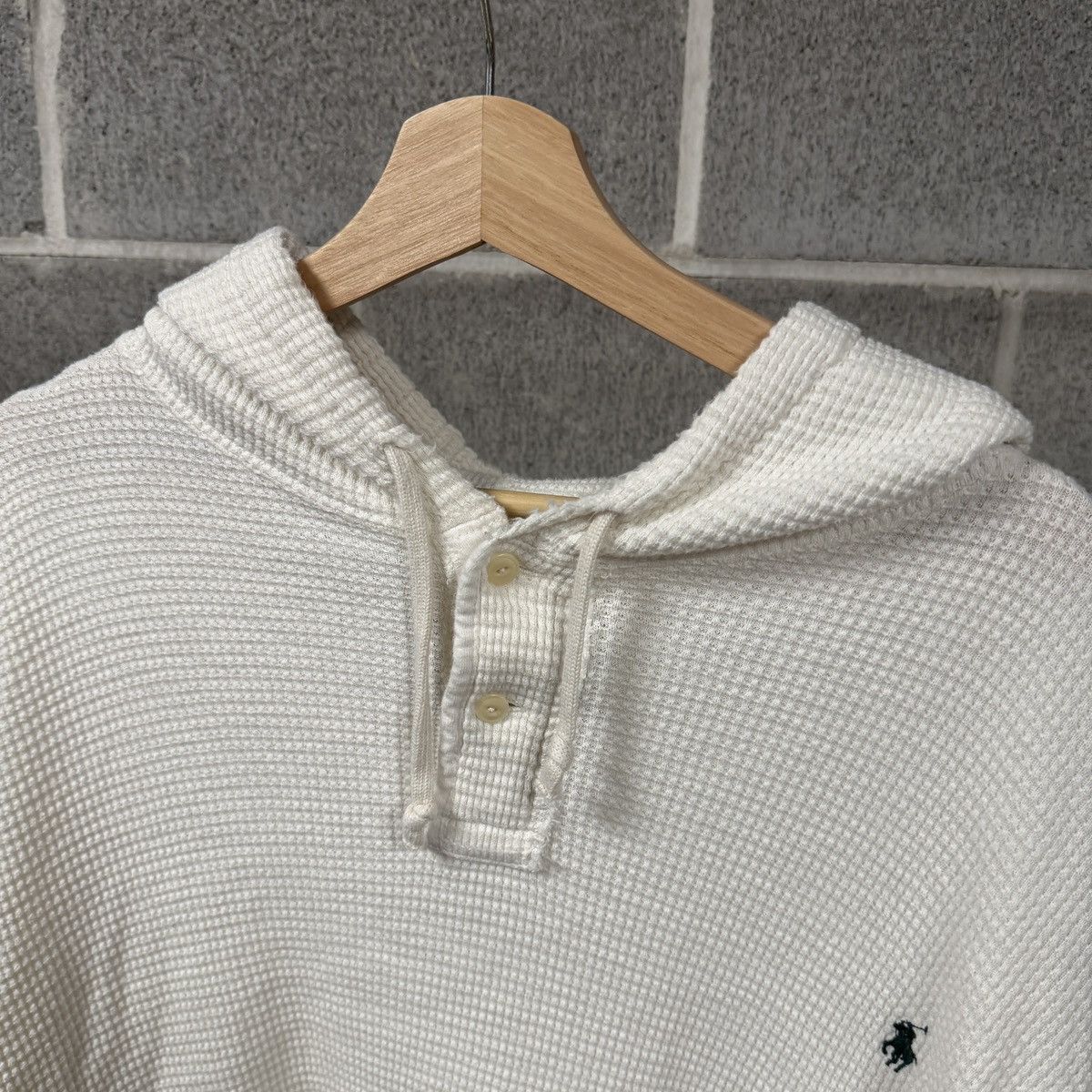 Polo Ralph Lauren Vintage Polo Ralph Lauren Waffle Knit Hoodie White 3XLT Size US XXL / EU 58 / 5 - 3 Thumbnail
