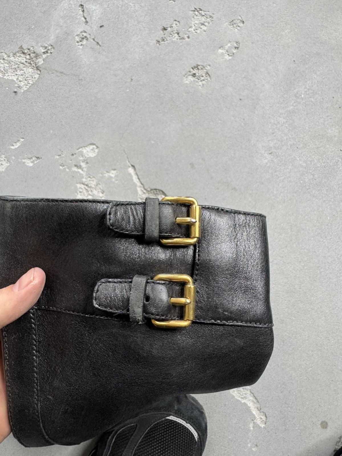 Leather × Prada AUTH LUXURY PRADA BOOTS 3W5356 Black SOFT B DEER SKIN Size US 9 / IT 39 - 6 Thumbnail