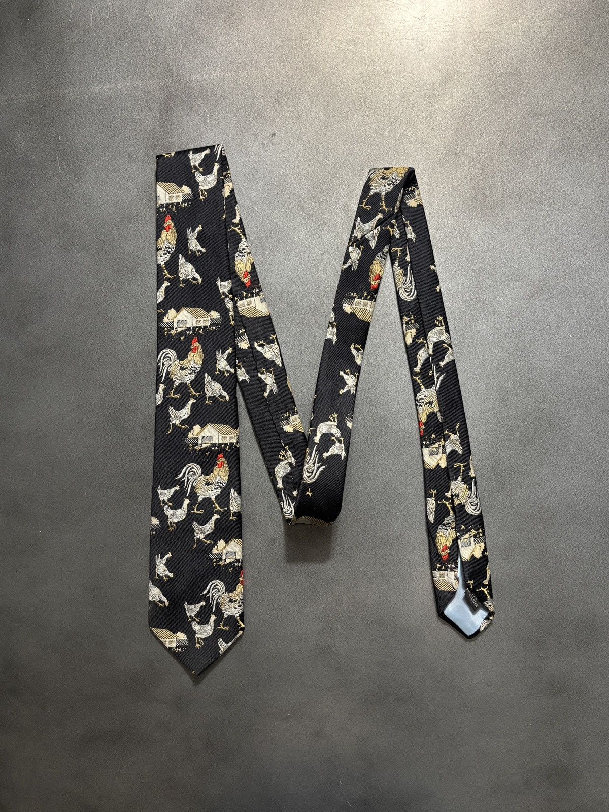 Vintage Vintage Tie Chicken Print Pattern Novelty Fun Cock Rooster Size ONE SIZE - 1 Thumbnail