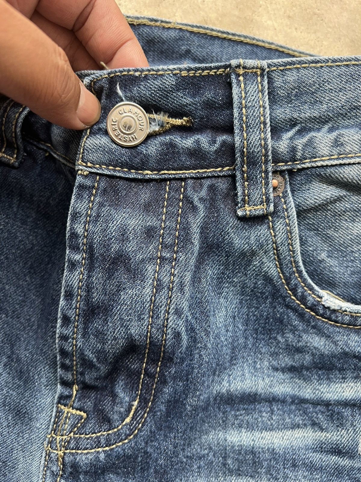 Hysteric Glamour Hysteric Glamour Fade Studded Punk Distressed Jeans Size US 30 / EU 46 - 9 Thumbnail