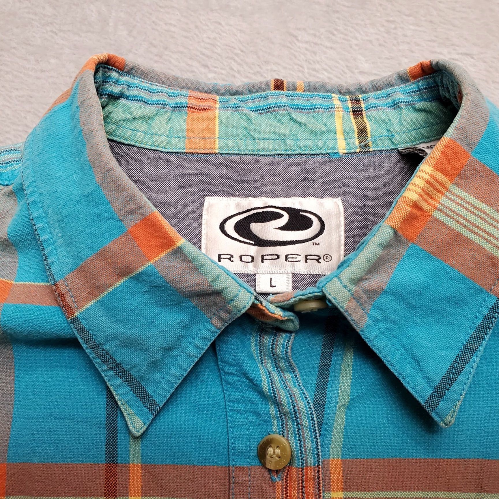 Roper VINTAGE Roper Vest Womens Large Blue Green Plaid Button up Western Cowboy Casual Shirt Size L / US 10 / IT 46 - 2 Thumbnail