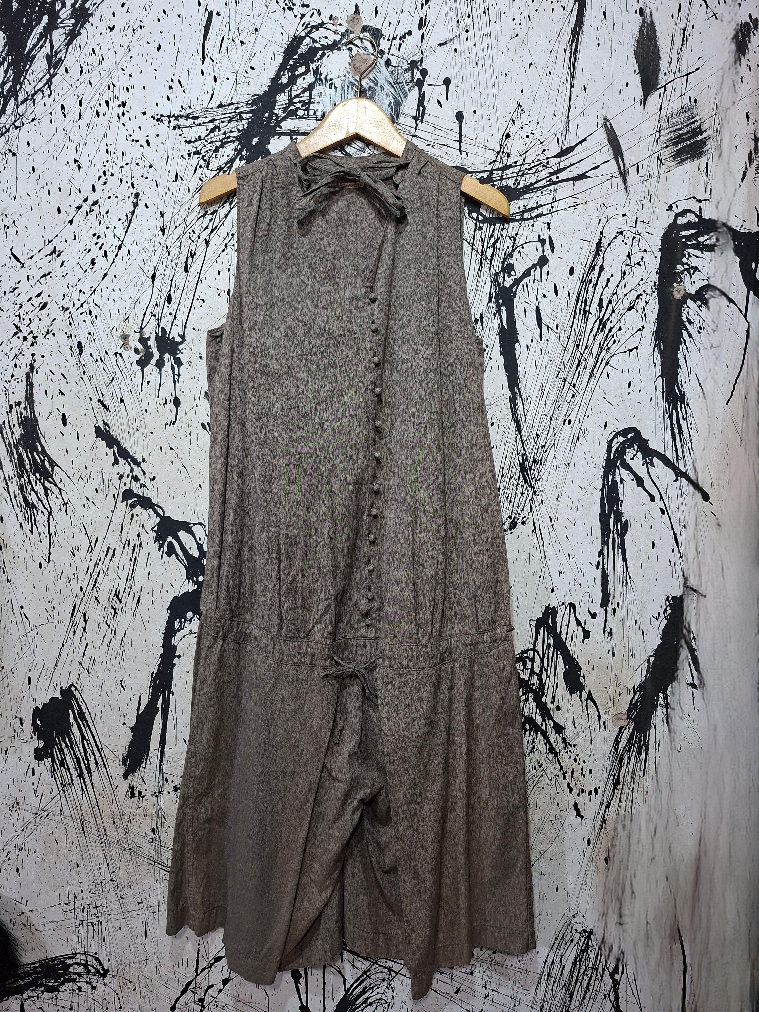 Kapital 00'S KAPITAL HERRINGBONE SLEEVELESS WORKWEAR JUMPSUIT Size US 30 / EU 46 - 1 Thumbnail