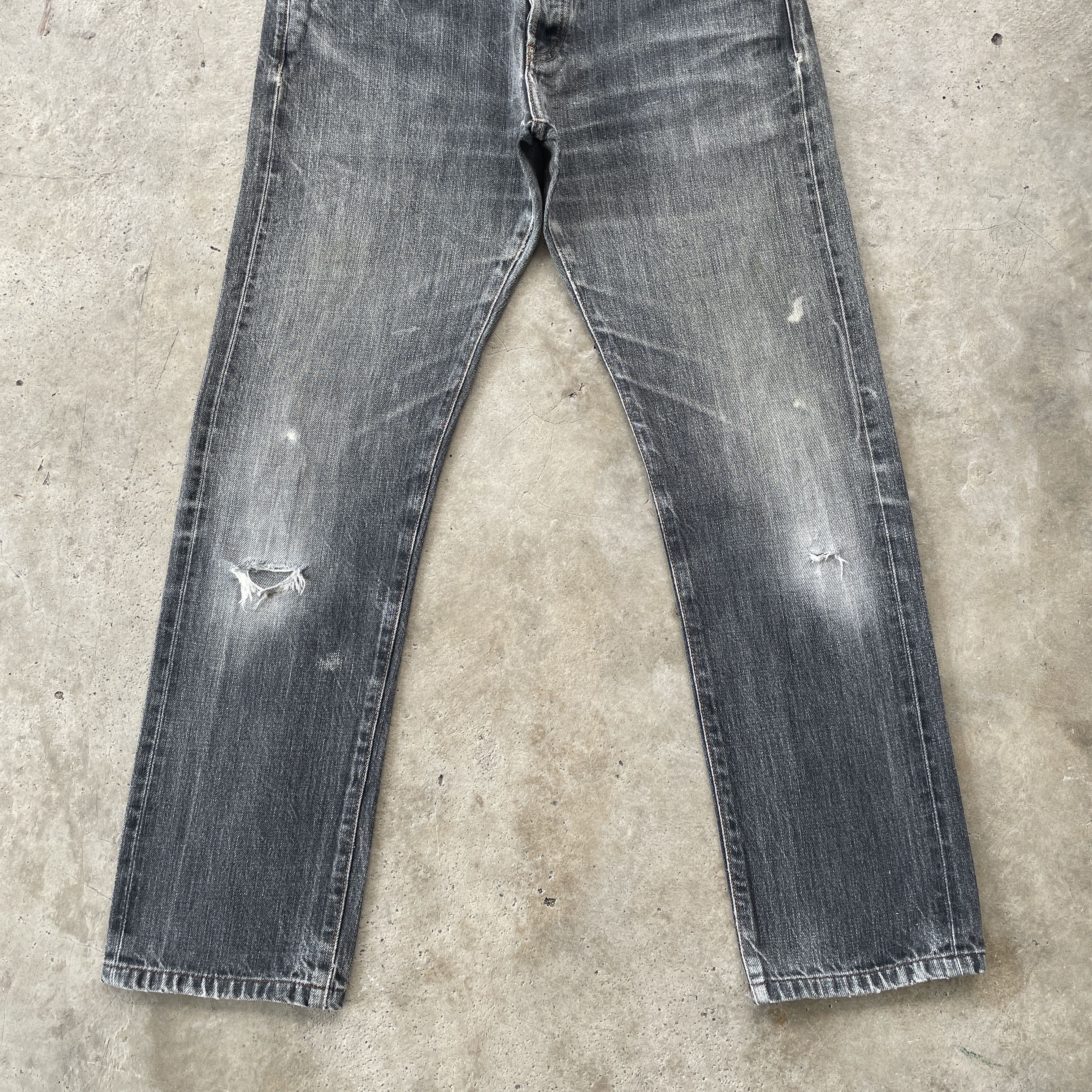 Japanese Brand × Vintage VINTAGE JAPANESE DISTRESSED FADED BLACK JEAN PANTS DENIM W34 Size US 34 / EU 50 - 4 Thumbnail