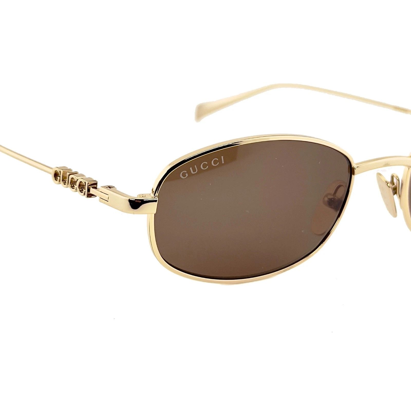 Gucci GUCCI GG1940S 1940 Gold Brown 002 Oval Narrow Sunglasses Size ONE SIZE - 8 Thumbnail