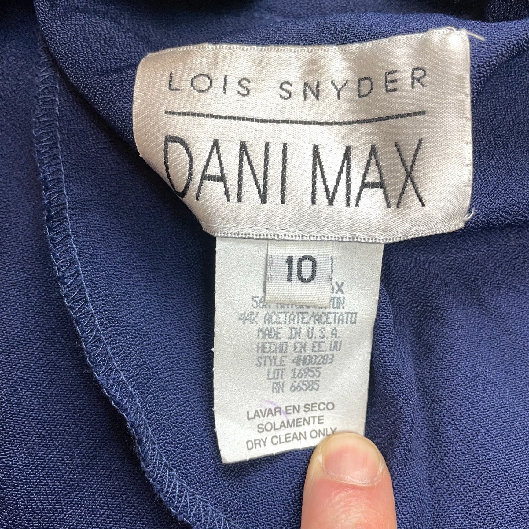 Vintage VINTAGE Dani Max Jacket Womens 10 Blue Mid Length Long Sleeve Button Up Size L / US 10 / IT 46 - 4 Thumbnail