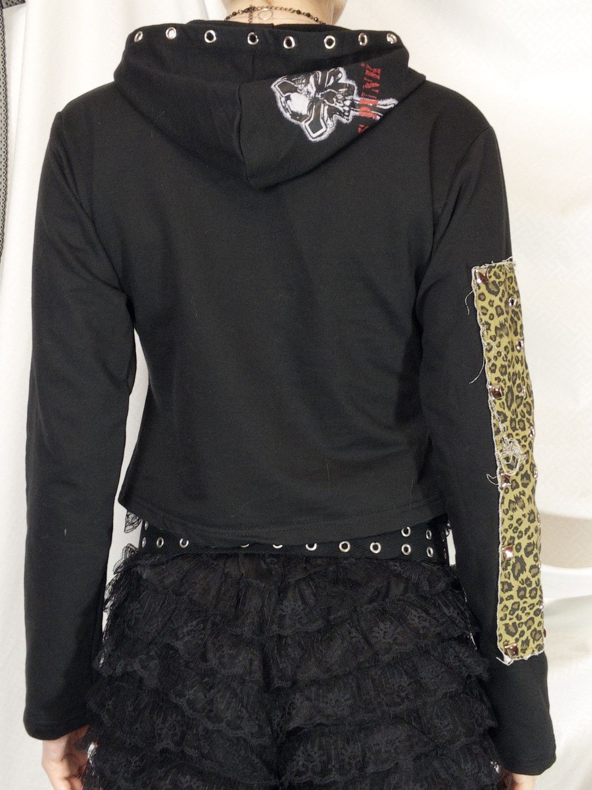 Japanese Brand XS PUNK zip cropped leo hoodie Size S / US 4 / IT 40 - 9 Thumbnail