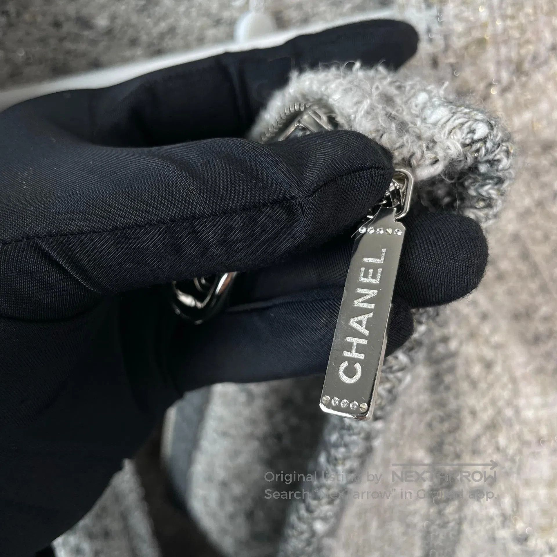 Chanel Chanel Gray and white wool lapel double pocket jacket coat Size XS / US 0-2 / IT 36-38 - 6 Thumbnail