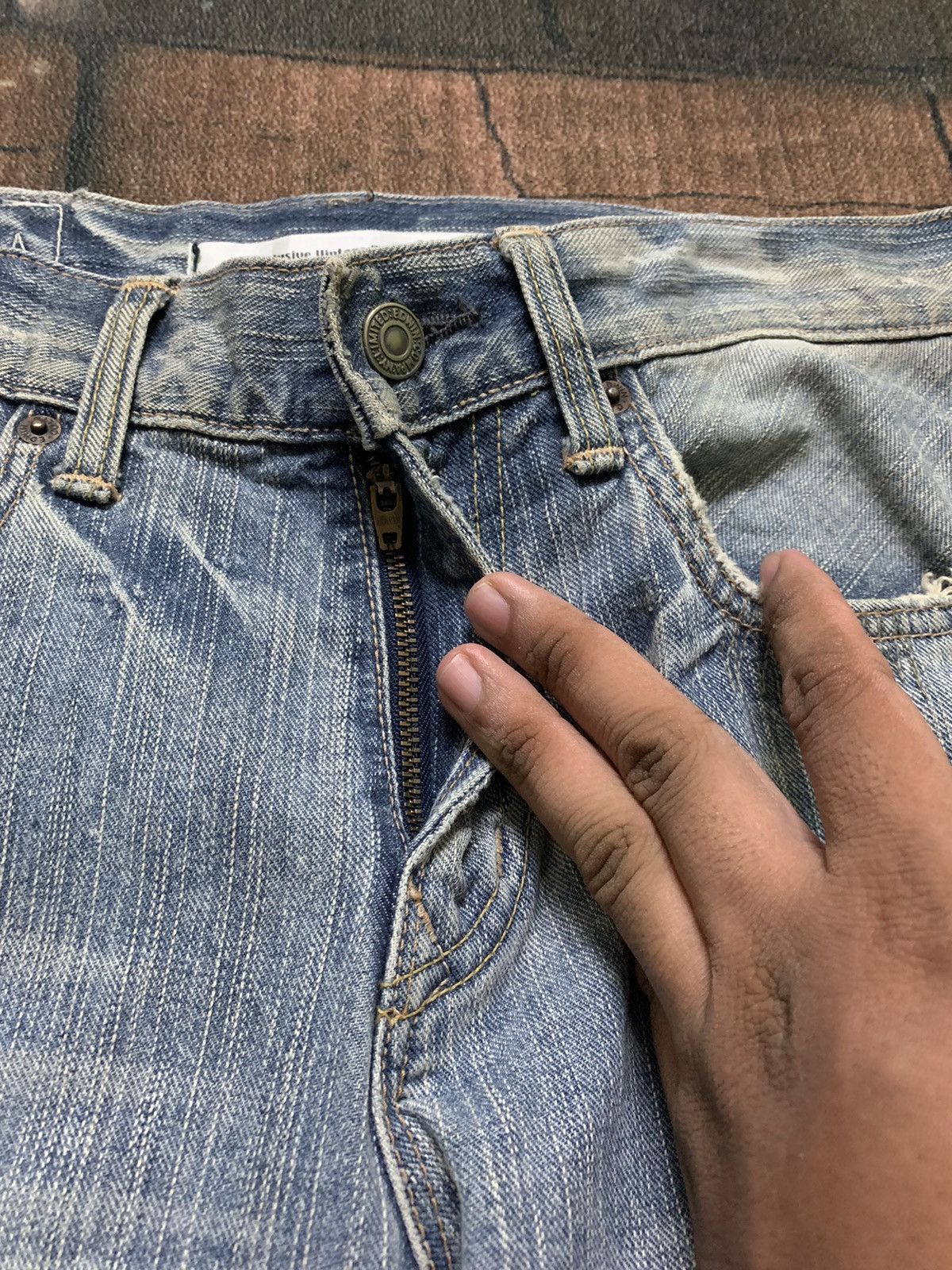 Edwin FLARE vintage edwin distressed denim patchwork sashiko Size US 29 - 7 Thumbnail