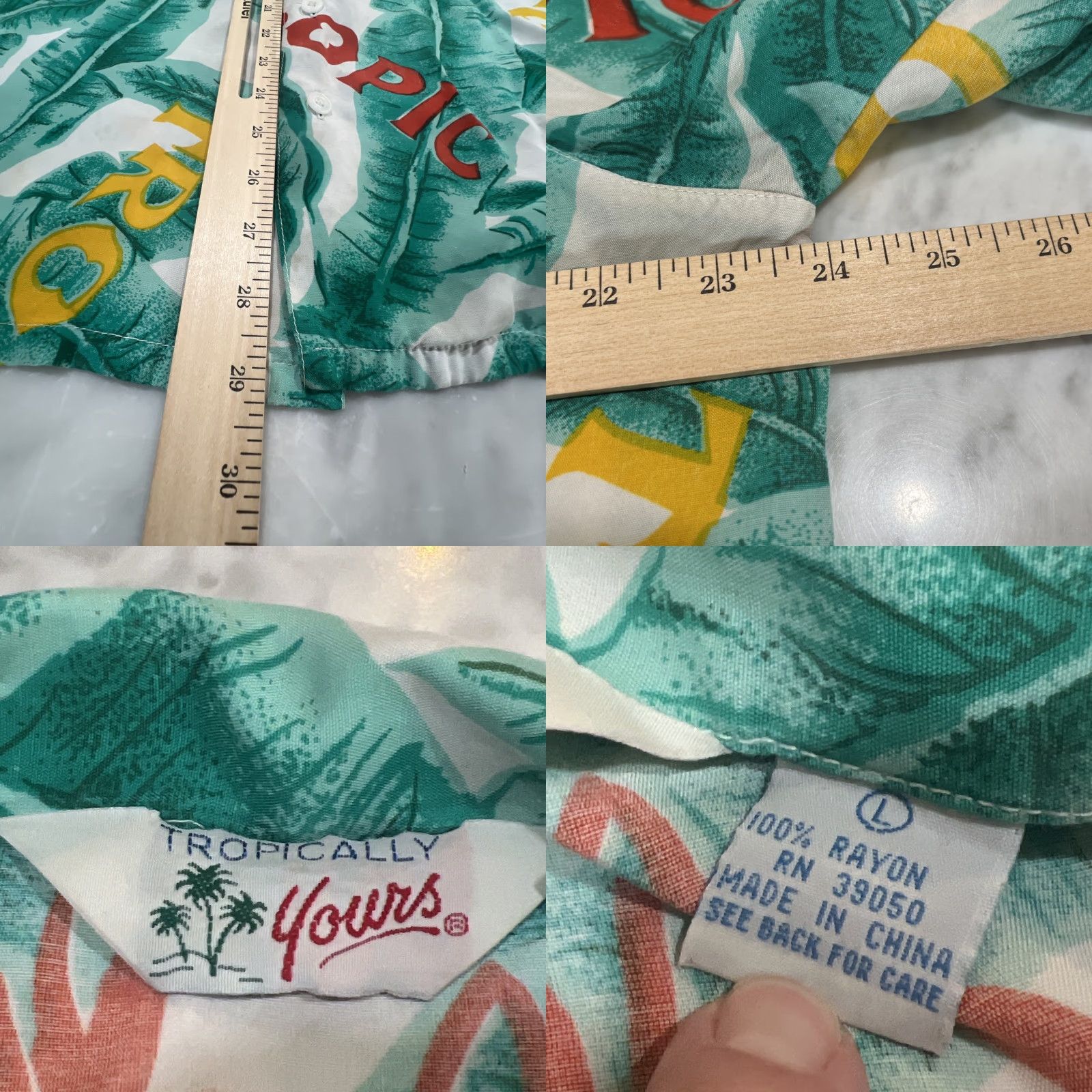 ALOHAS VINTAGE Tropically Yours Hawaiian Shirt Men’s Large Rayon Aloha Floral Summer Spring Casual Party Cockail Size US L / EU 52-54 / 3 - 8 Thumbnail