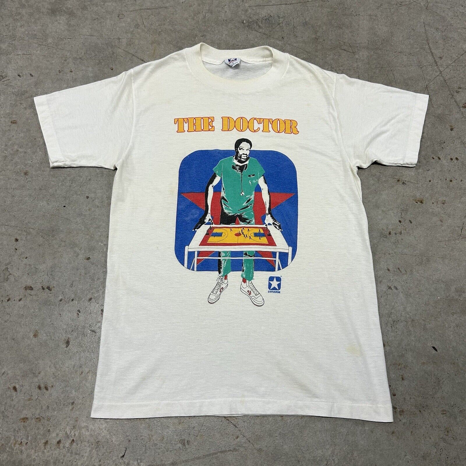 Converse × Vintage Vintage 1970s Converse The Doctor Dr J Julius Erving T Shirt Size US L / EU 52-54 / 3 - 1 Thumbnail