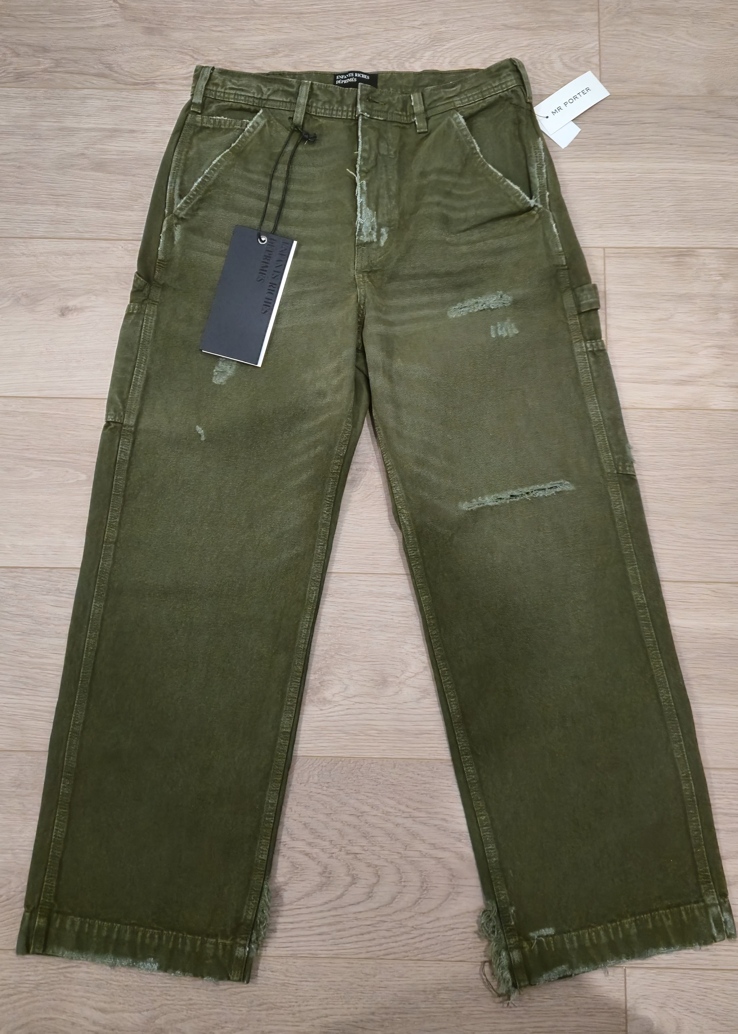 Enfants Riches Deprimes ERD Green Distressed Carpenter Pants Size US 30 / EU 46 - 1 Thumbnail