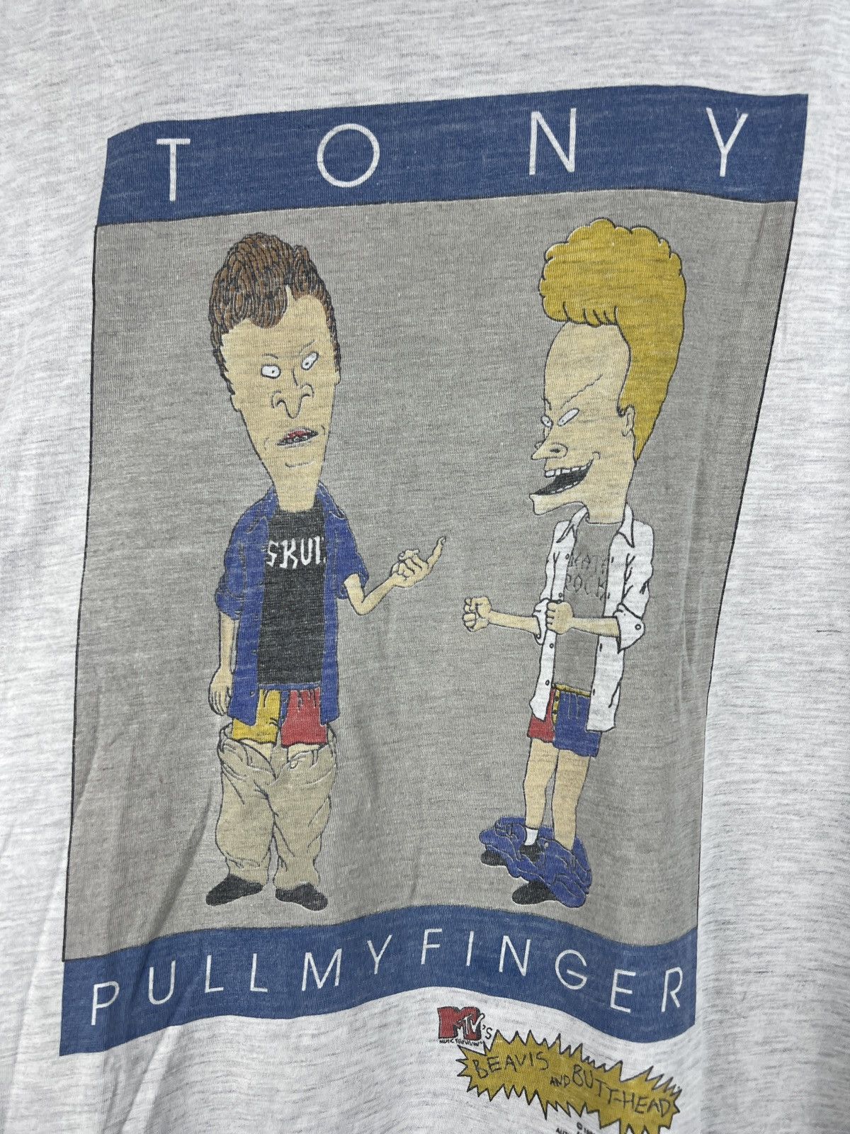 Mtv VTG Distressed 1998 BEAVIS AND BUTTHEAD TONY PULL MY FINGER Size US L / EU 52-54 / 3 - 3 Thumbnail
