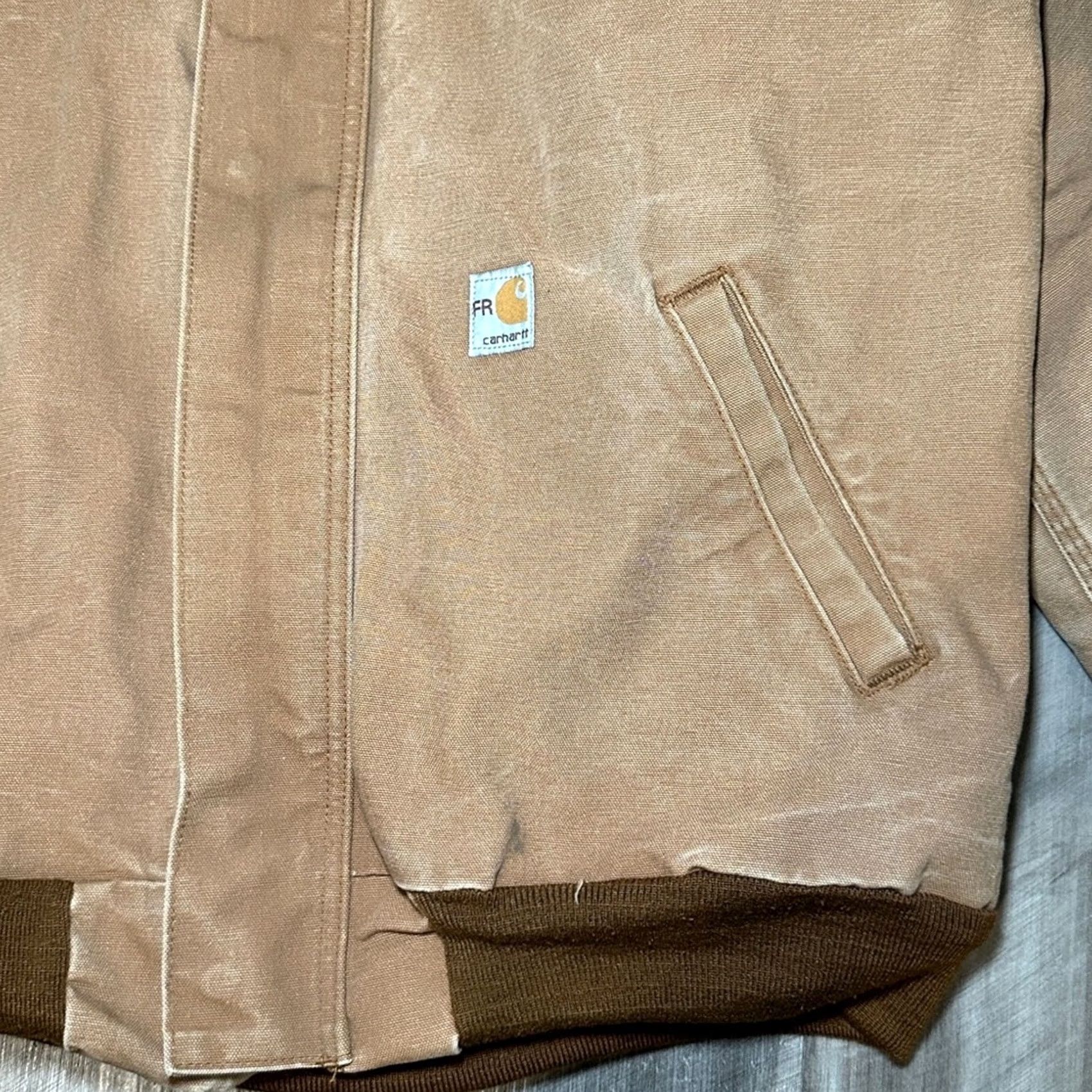 Carhartt VINTAGE Carhartt Jacket Shirt Duck Bomber 4XL Men Tan Flame Resistant Westex Indura Workwear Size US XXL / EU 58 / 5 - 6 Thumbnail