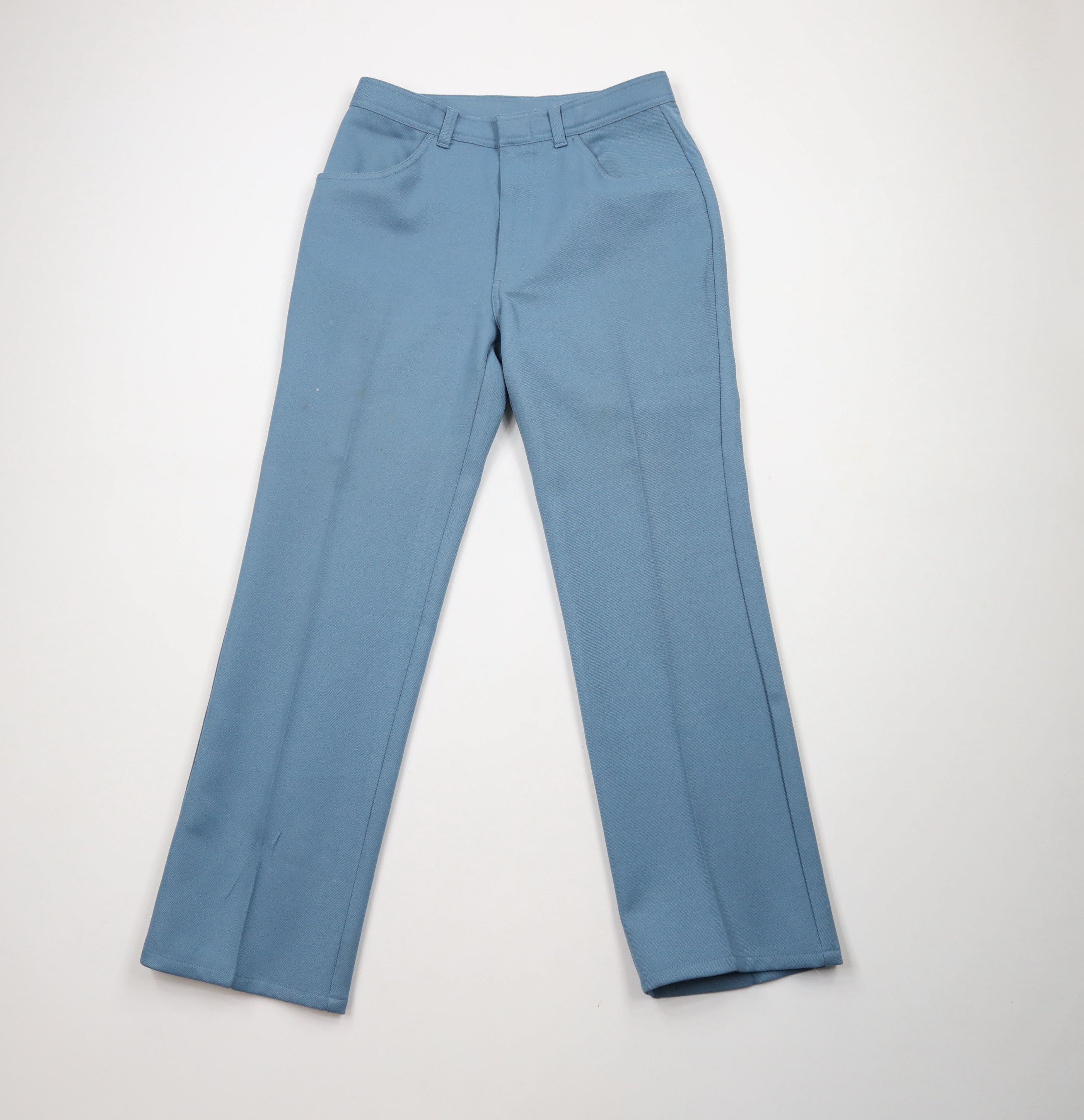 Vintage Vintage 90s Streetwear Knit Flared Chino Pants Blue Size US 32 / EU 48 - 1 Thumbnail