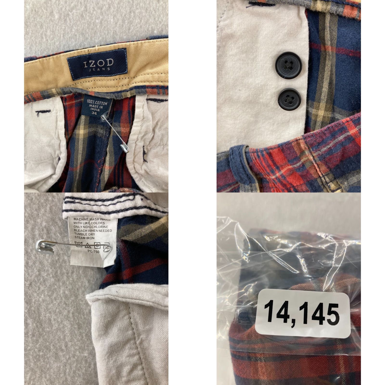 Izod Izod Shorts Mens 34 Plaid Flat Front Multicolor Size US 34 / EU 50 - 8 Thumbnail