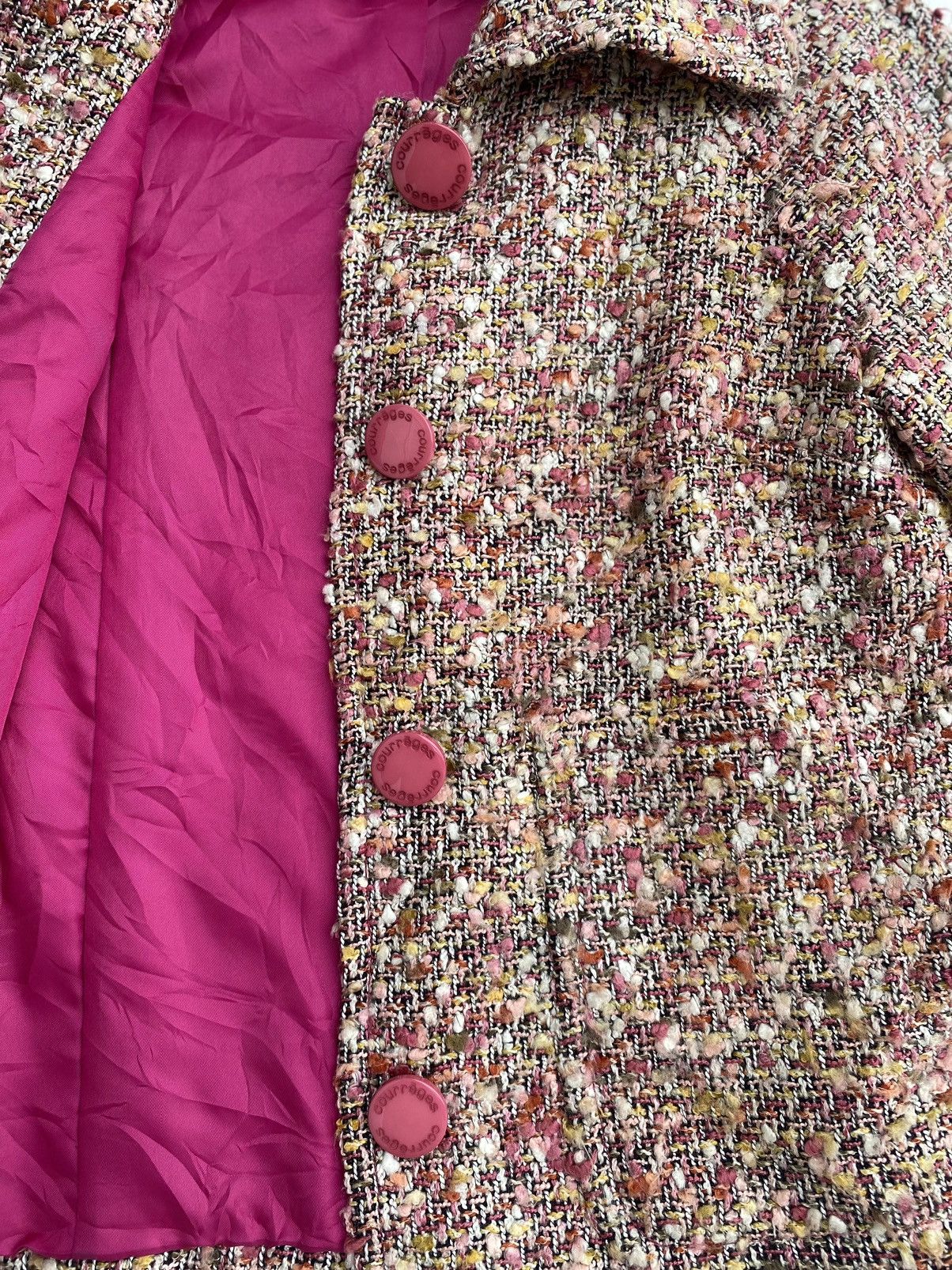 Courreges Vtg 90s Courreges tweed coat jacket button up Size XS / US 0-2 / IT 36-38 - 5 Thumbnail