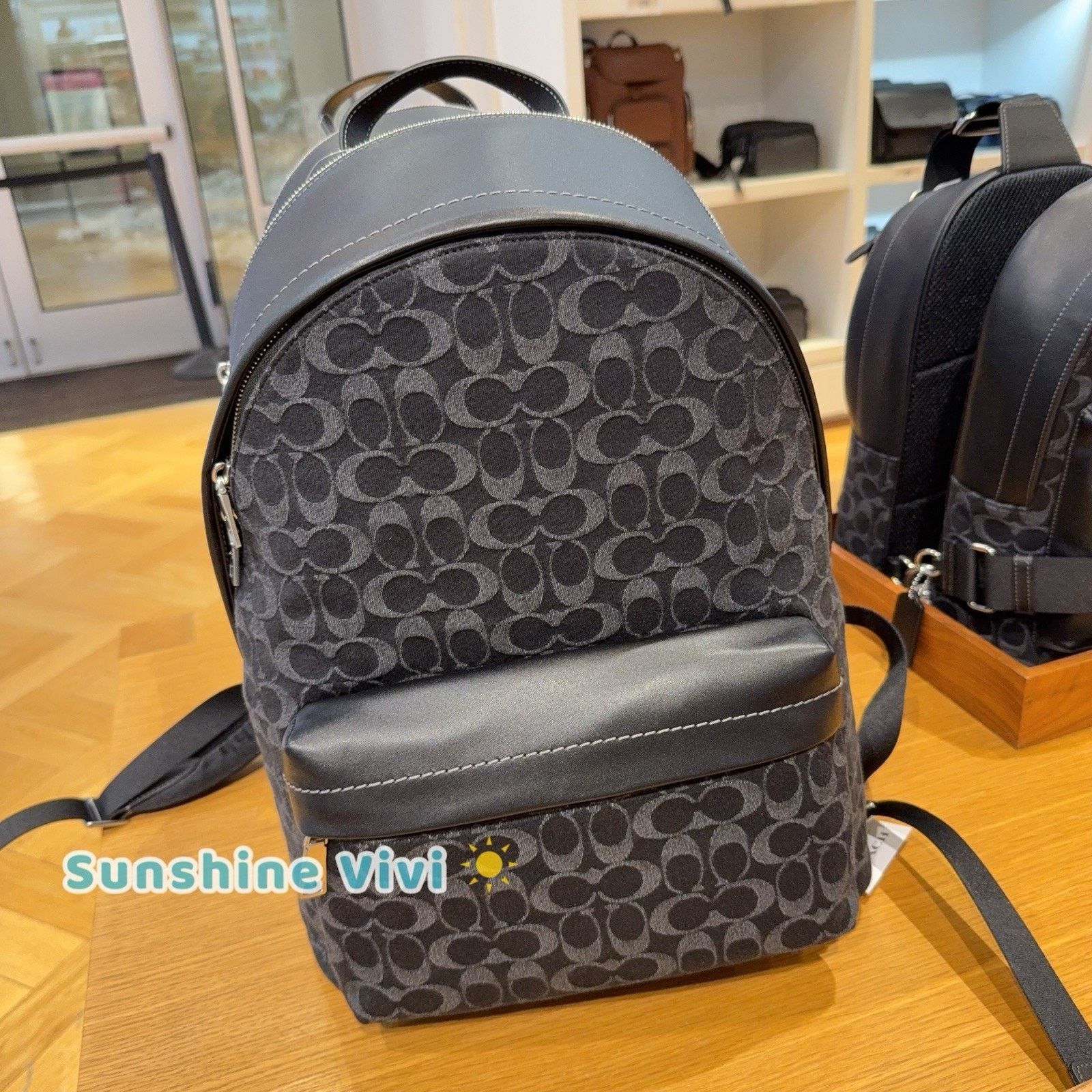 Coach NWT Coach Taylor Backpack Signature Denim Silver/Black CDC49 Size ONE SIZE - 7 Thumbnail