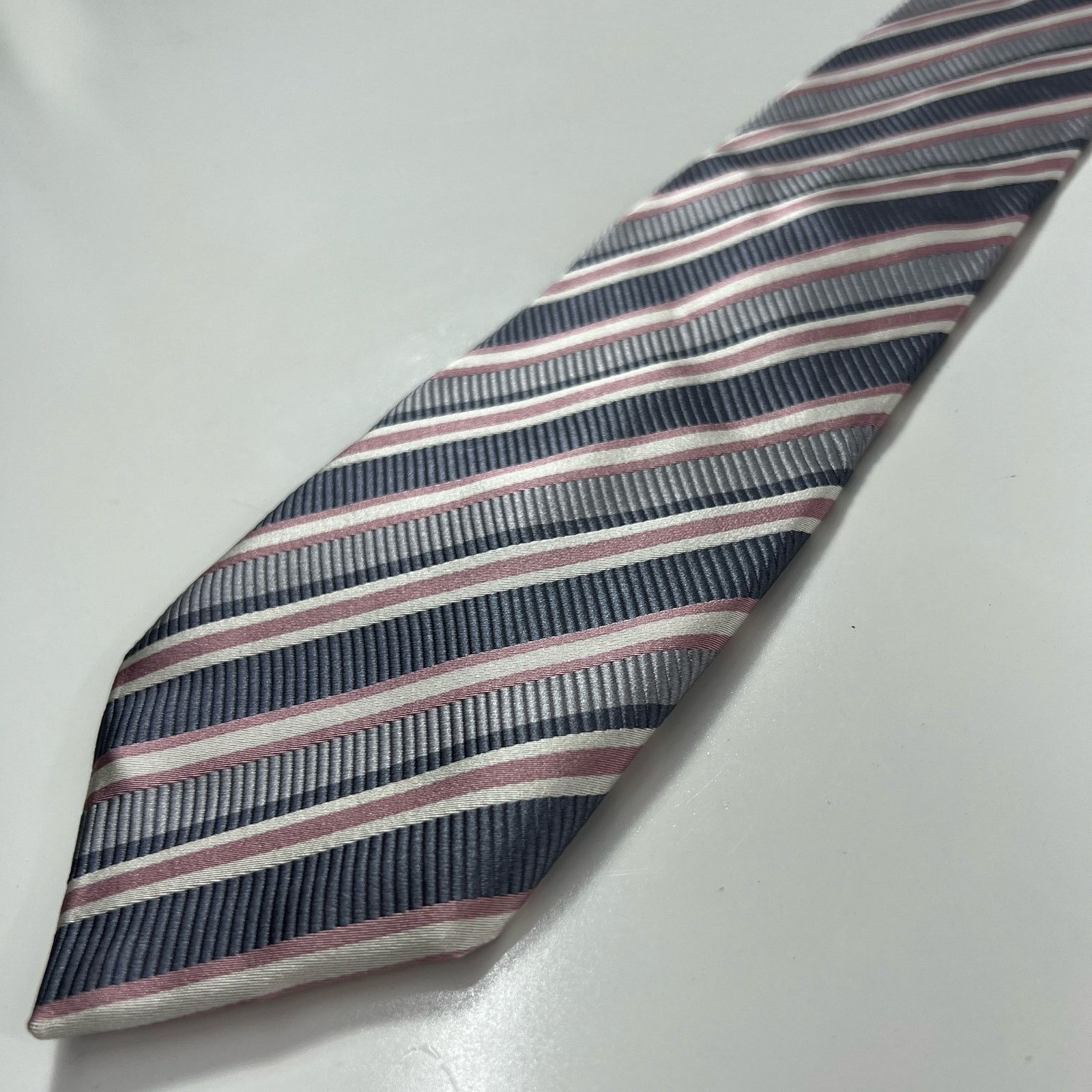 Donald Trump Donald Trump Signature Men Necktie Grey Striped Silk Tie Size ONE SIZE - 6 Thumbnail