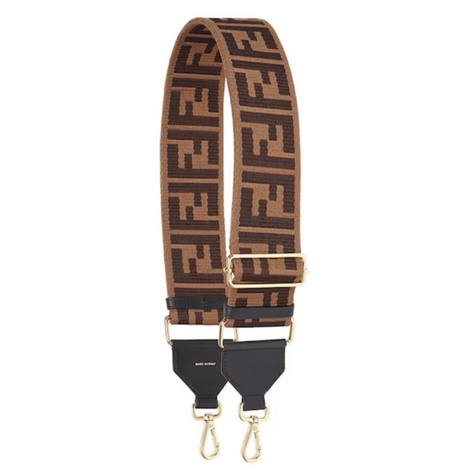 Fendi FENDI FF Logo Adjustable Strap Brown Italy NWT $980 Size ONE SIZE - 1 Thumbnail