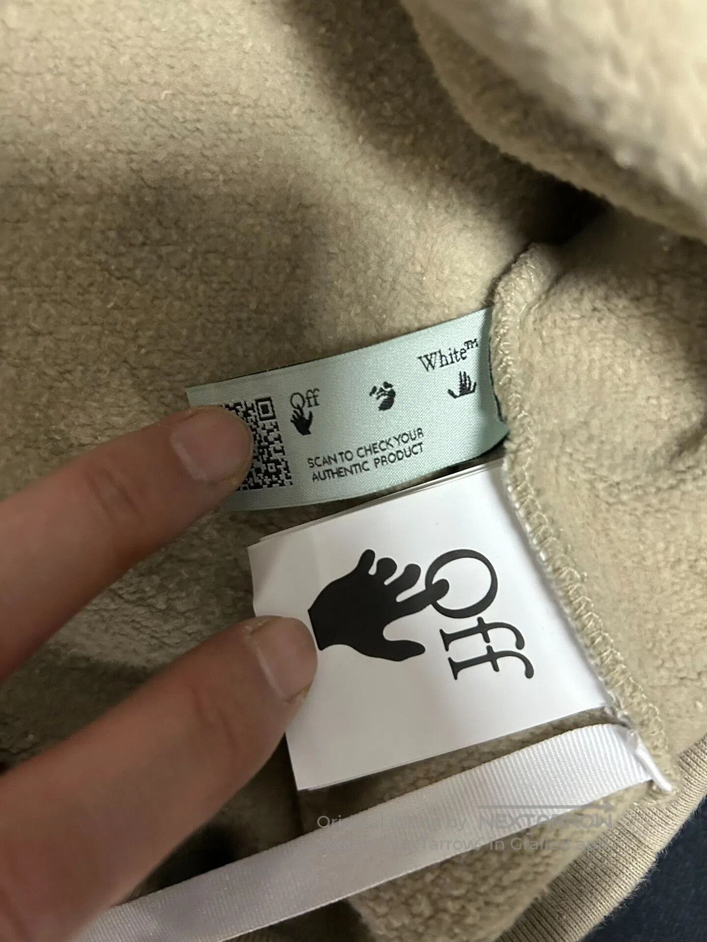 Off-White Off-White Beige Crewneck Sweatshirt. Size US XL / EU 56 / 4 - 7 Thumbnail