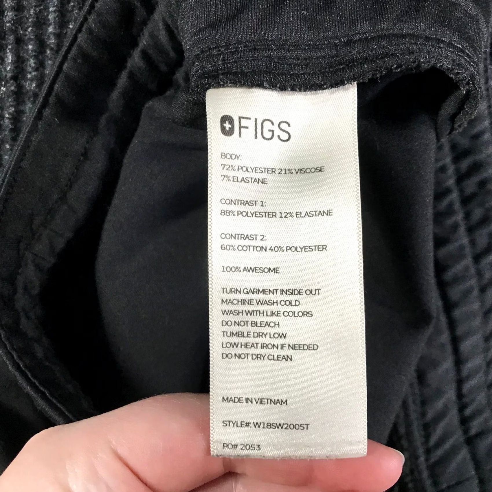 Vintage FIGS Technical Collection Black Jogger Scrub Pants XL-Tall W18SW200ST Women XS? XL-T? No, keep as XL-Tall. Size 40" / US 18 - 7 Thumbnail