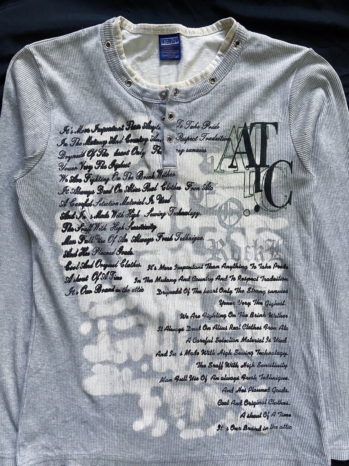 Japanese Brand DOUBLE LAYER INTERFLOW POEM LONG SLEEVE Size US M / EU 48-50 / 2 - 3 Thumbnail