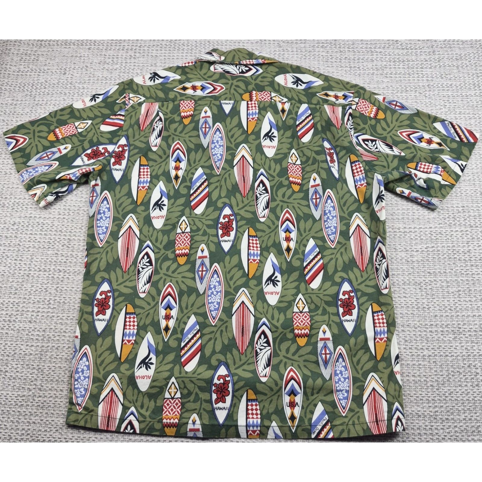 Vintage VTG Hawaii Button Up Shirt Mens Large Green Surfboard Hawaiian Aloha USA Beach Classic HAWAII VTG Hawaii Button Up Shirt Mens Large Size US L / EU 52-54 / 3 - 6 Thumbnail