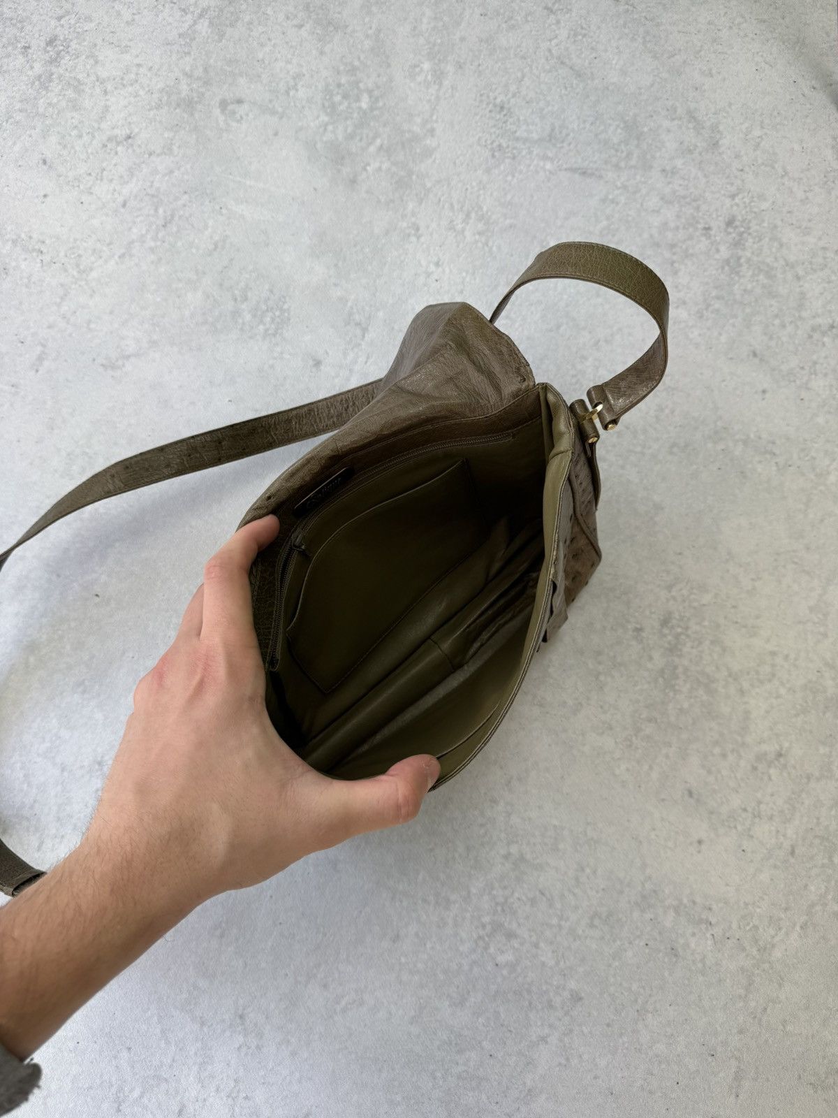 Vintage Rare Vintage 70-80s French Ostrich Leather Bag Size ONE SIZE - 7 Thumbnail