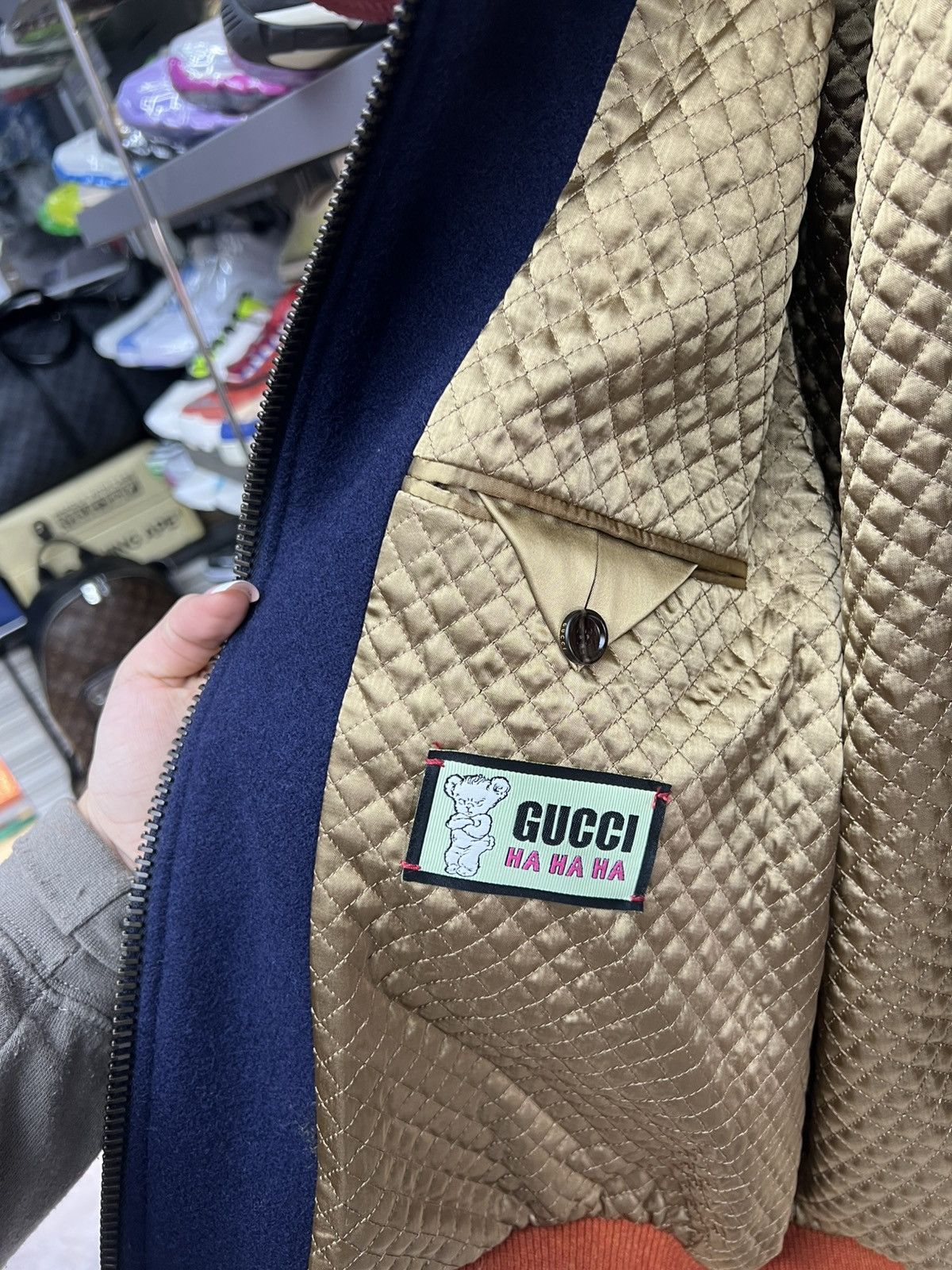 Gucci Gucci Cherry Navy Bomber Jacket Size US M / EU 48-50 / 2 - 7 Thumbnail