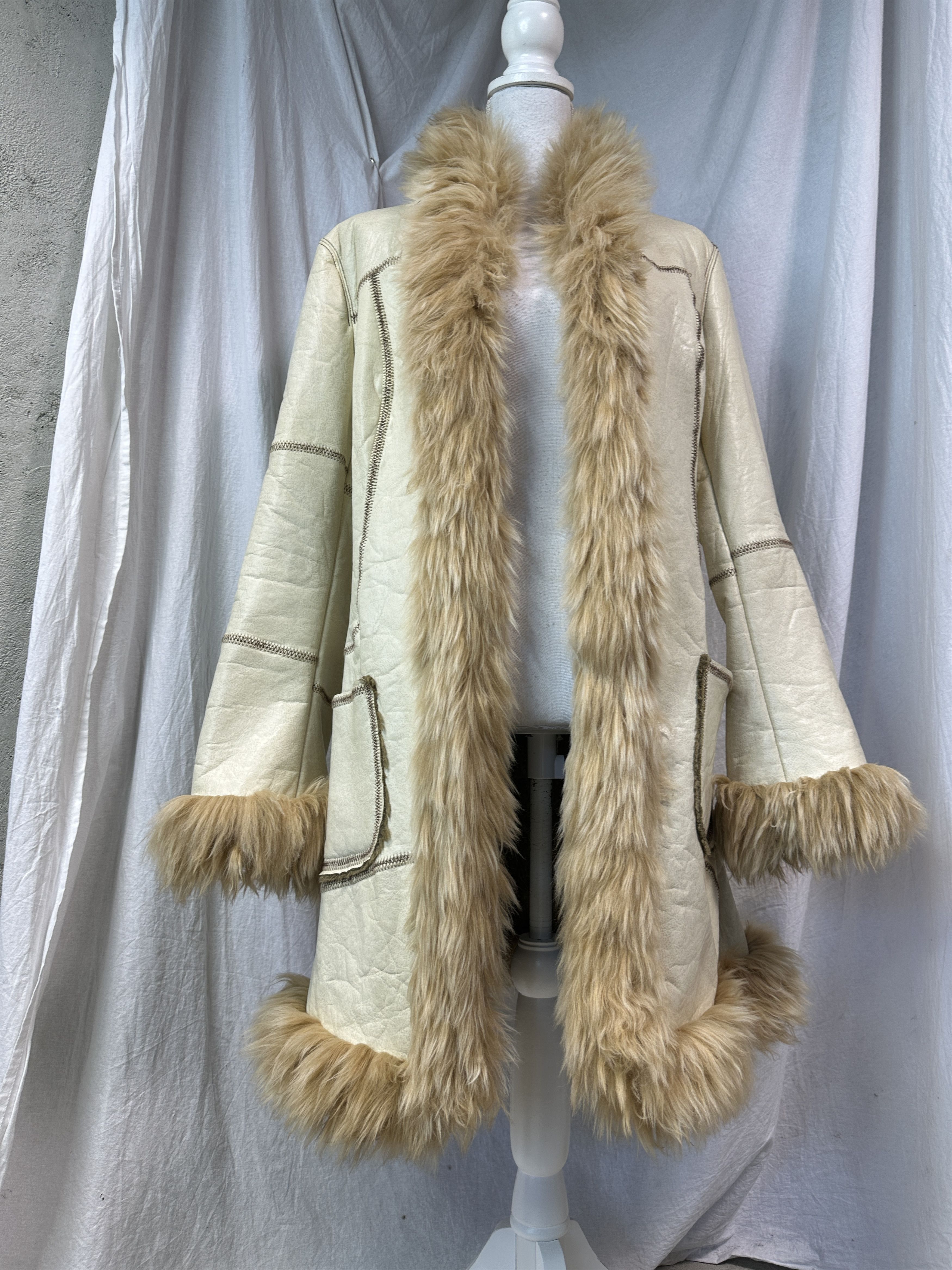 Miss Sixty Vintage Maxi Faur Fur Penny Lane Afghan Miss Sixty Coat Y2K Size S / US 4 / IT 40 - 1 Thumbnail
