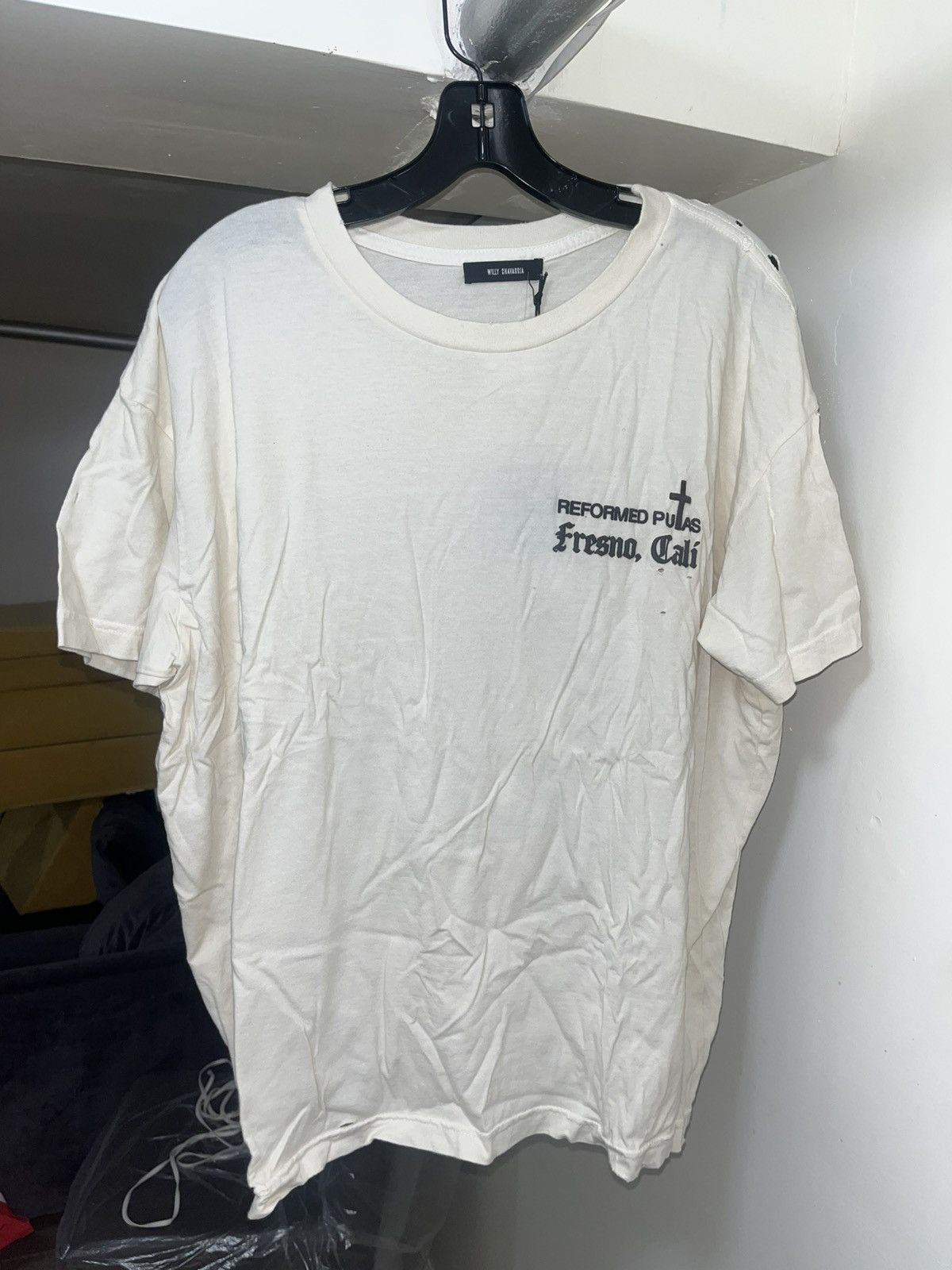 Willy Chavarria Willy Chavarria Reformed Putas Destroyed Easy Tee Sz XL Size US XL / EU 56 / 4 - 1 Thumbnail