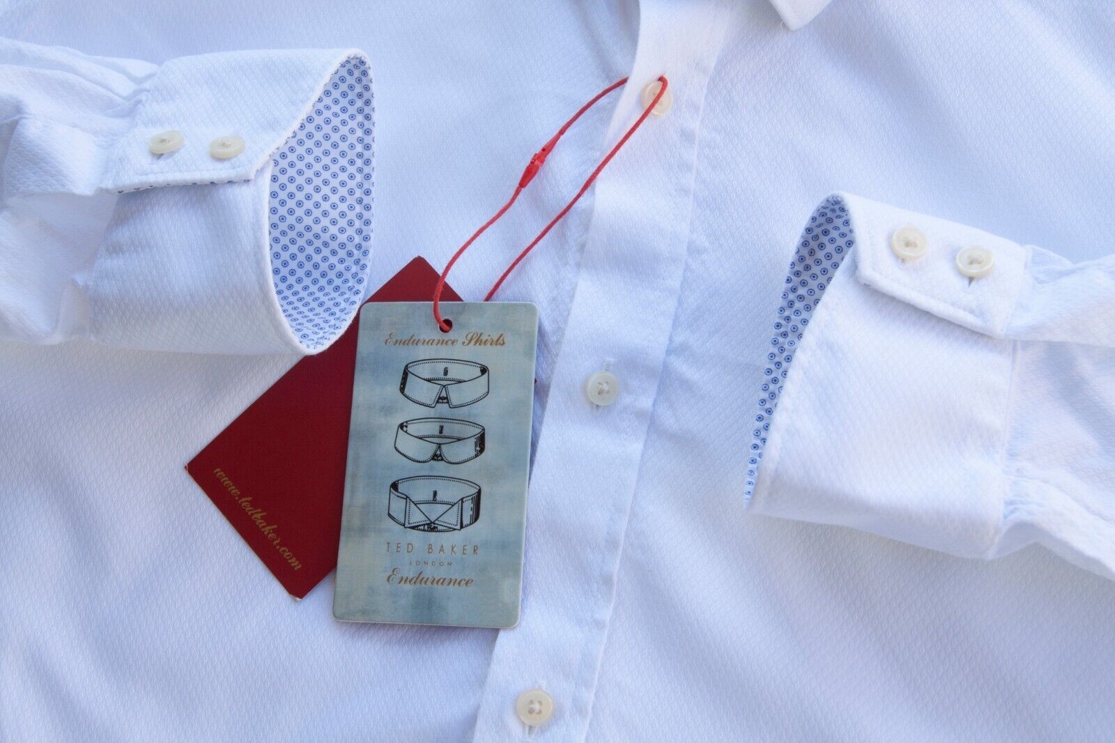 Ted Baker Ted Baker Etrigan Cotton Endurance Dress Shirt 34/35 White Size US L / EU 52-54 / 3 - 3 Thumbnail