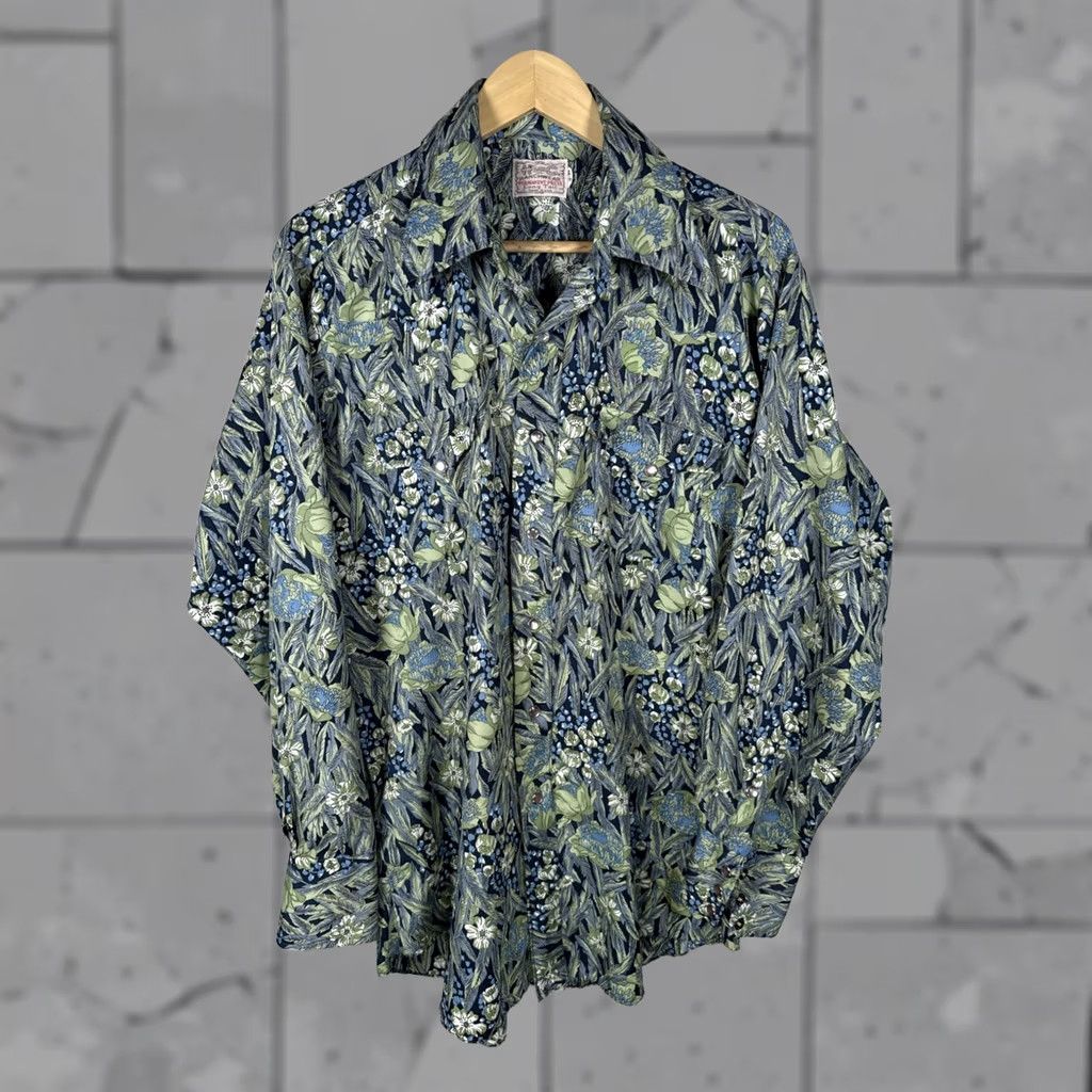 Vintage VINTAGE H Bar C Ranchwear Western Shirt Pearl Snap Hippie Floral Mens 16.5/34 USA Size US L / EU 52-54 / 3 - 1 Thumbnail