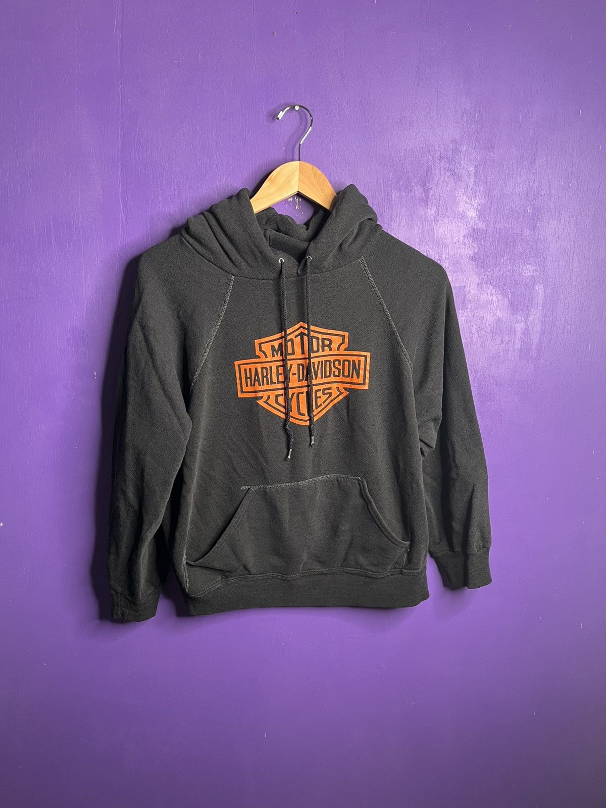 Harley Davidson × Vintage Vintage 70s Harley Davidson faded boxy hoodie Size US S / EU 44-46 / 1 - 1 Thumbnail