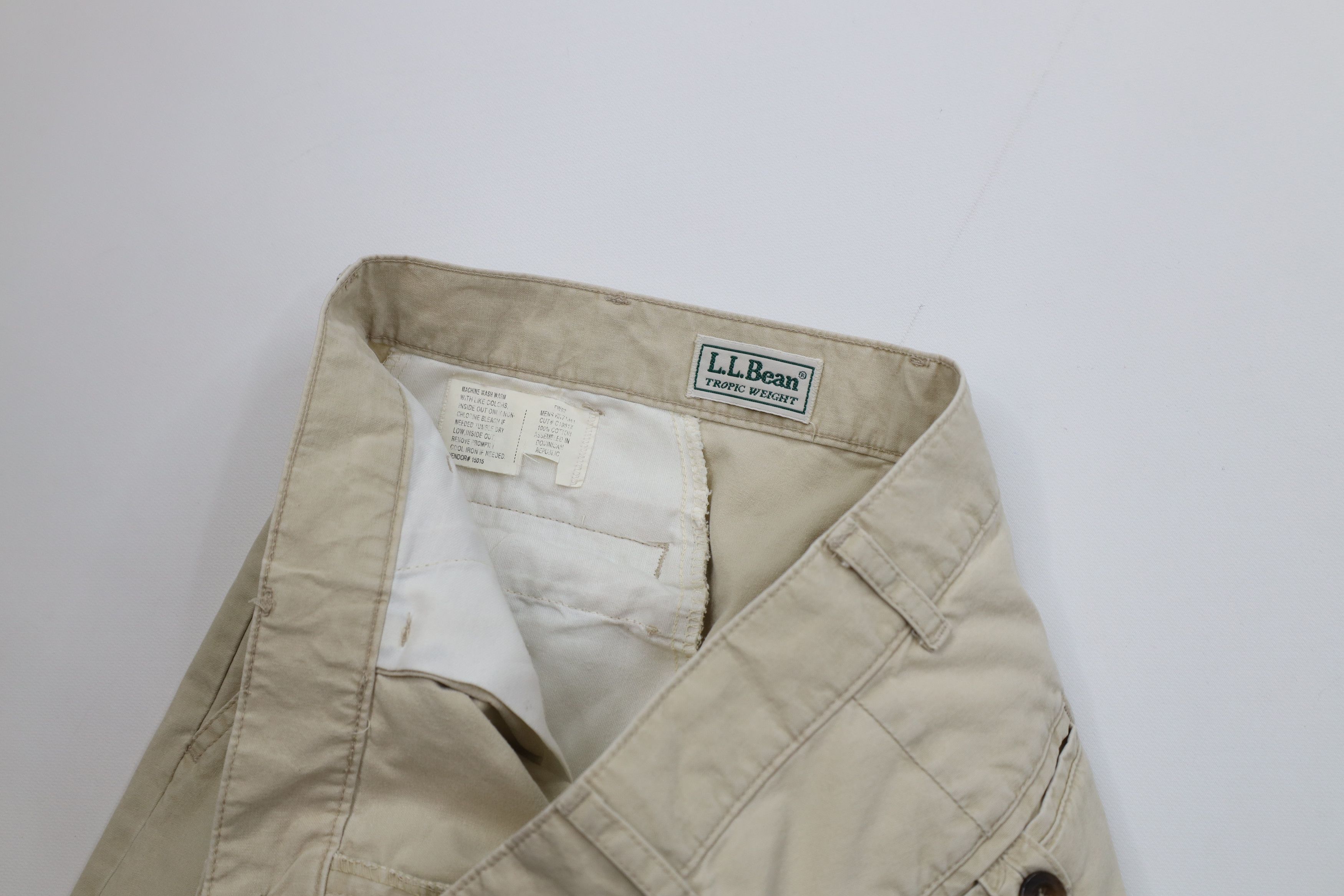 L.L. Bean Vintage 90s LL Bean Weight Wide Leg Pants Stonewash Beige Size US 32 / EU 48 - 9 Thumbnail