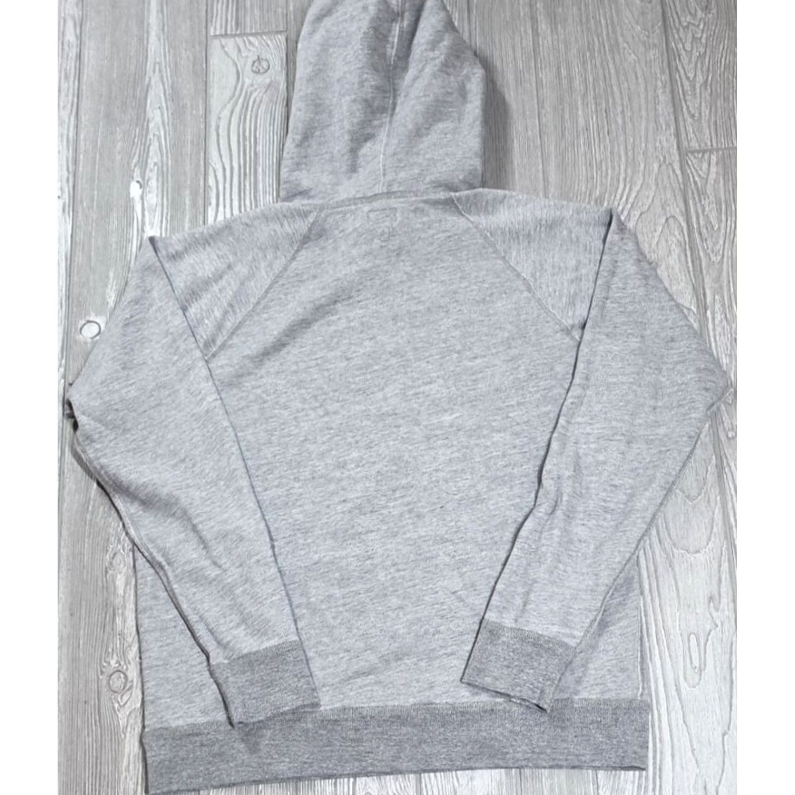 J.Crew J. Crew Sportswear Hoodie Mens LT Tall Pullover Fleece Hooded Sweatshirt Gray Heather Gray Logo Embroidered Pockets Drawstring Vintage Fleece Size US L / EU 52-54 / 3 - 4 Thumbnail