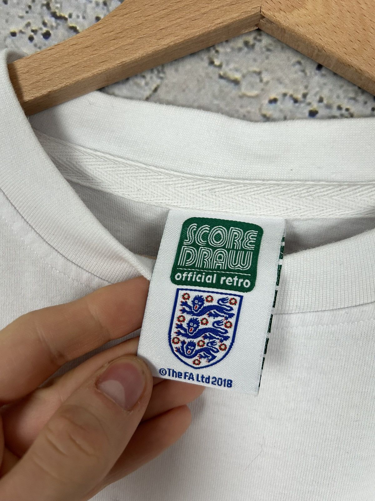 Vintage Vintage Score Draw England Archival Soccer Jersey Football Size US L / EU 52-54 / 3 - 5 Thumbnail