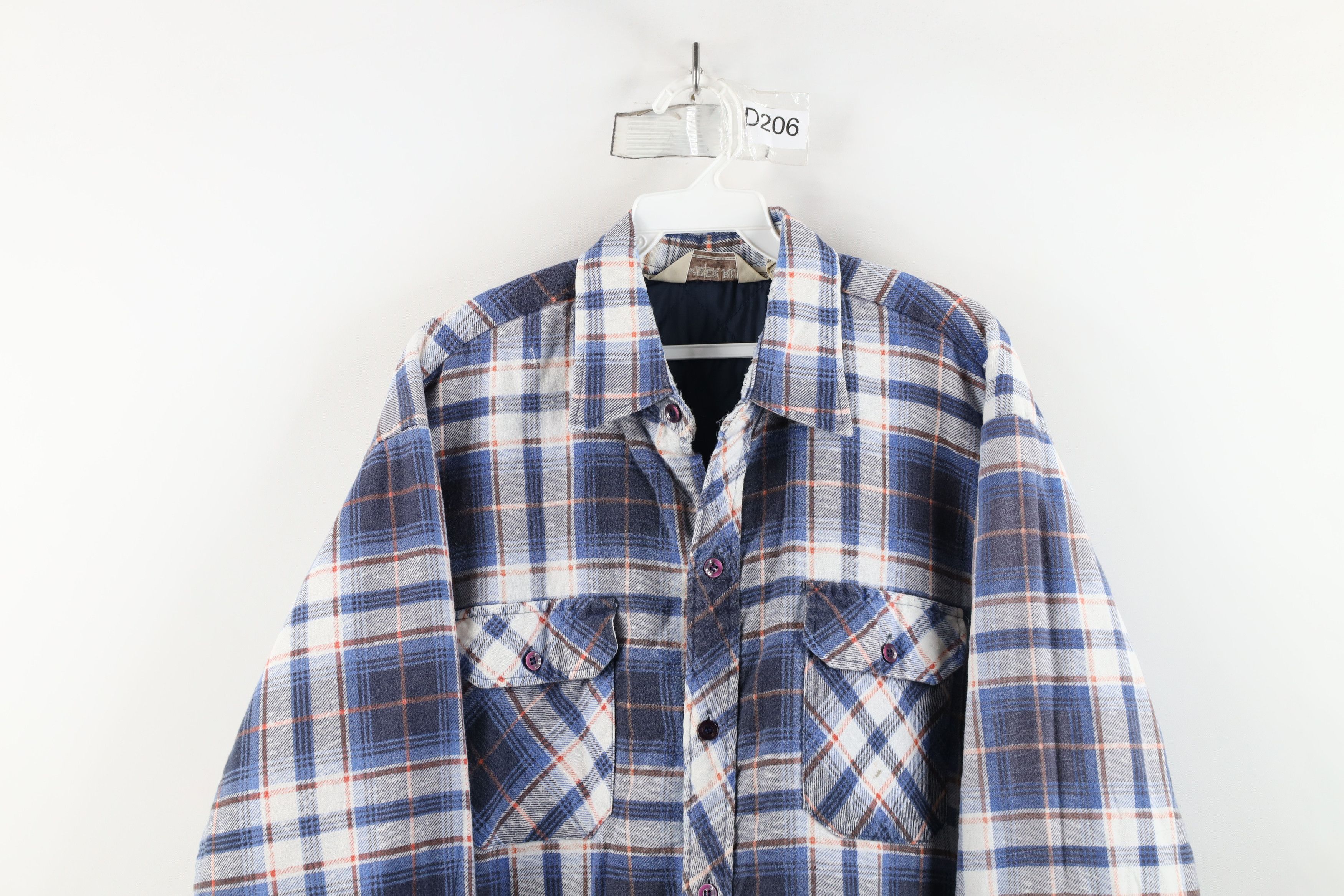 Vintage Vintage 70s Streetwear Quilted Flannel Button Shirt Jacket Size US L / EU 52-54 / 3 - 2 Thumbnail