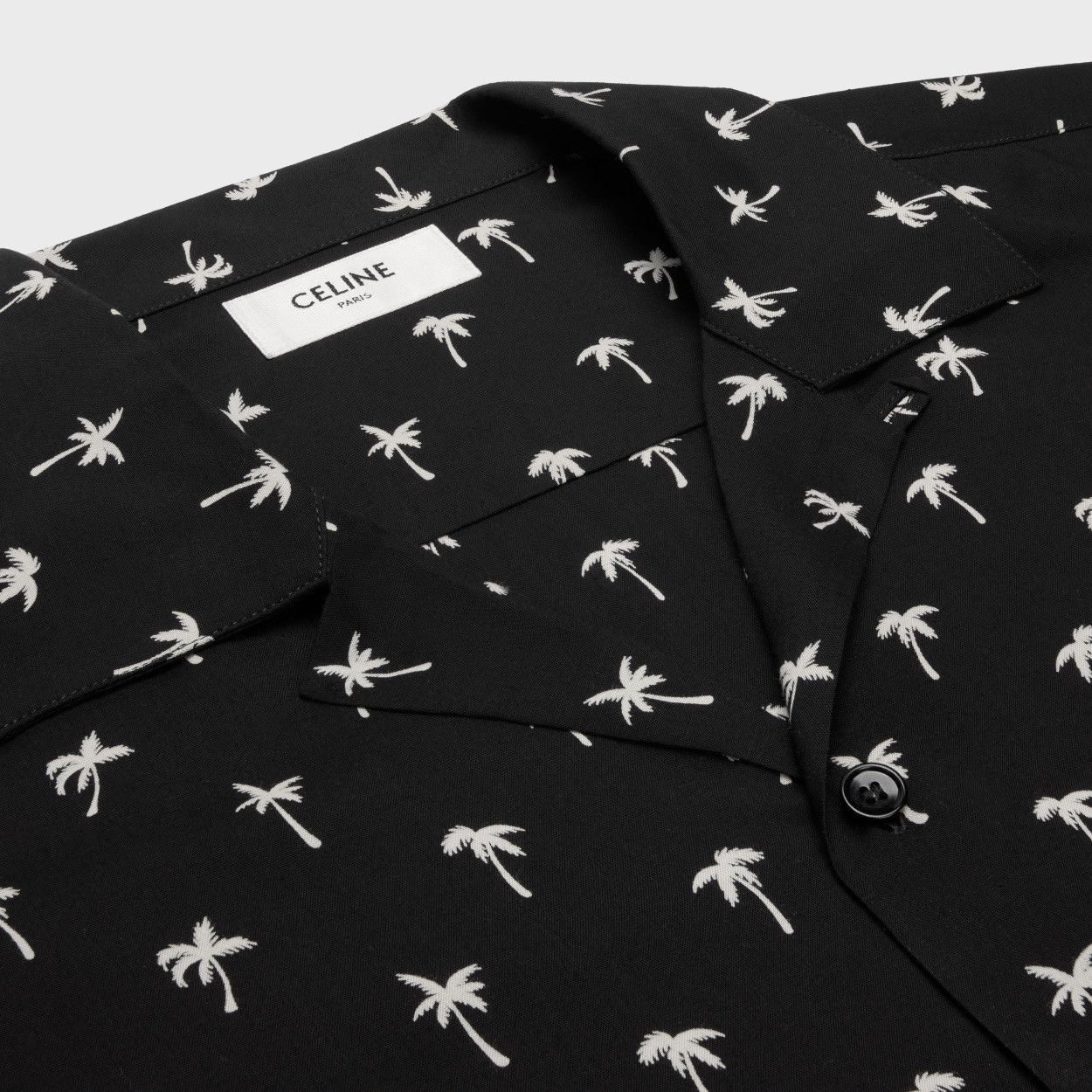 Celine SS24 $1.15k 🤑 Celine Hedi palm tree Hawaiian Black shirt Size US L / EU 52-54 / 3 - 24 Thumbnail