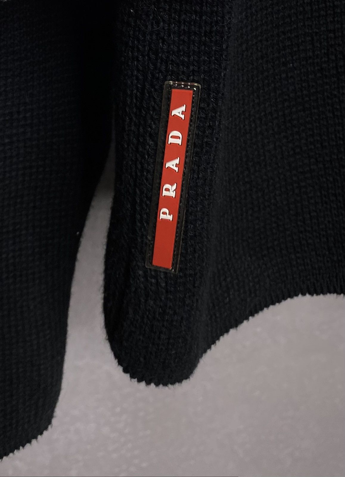 Prada Vintage 00s Prada Heavy Knitted Zip Sweater Rare Red Tab Size US M / EU 48-50 / 2 - 3 Thumbnail