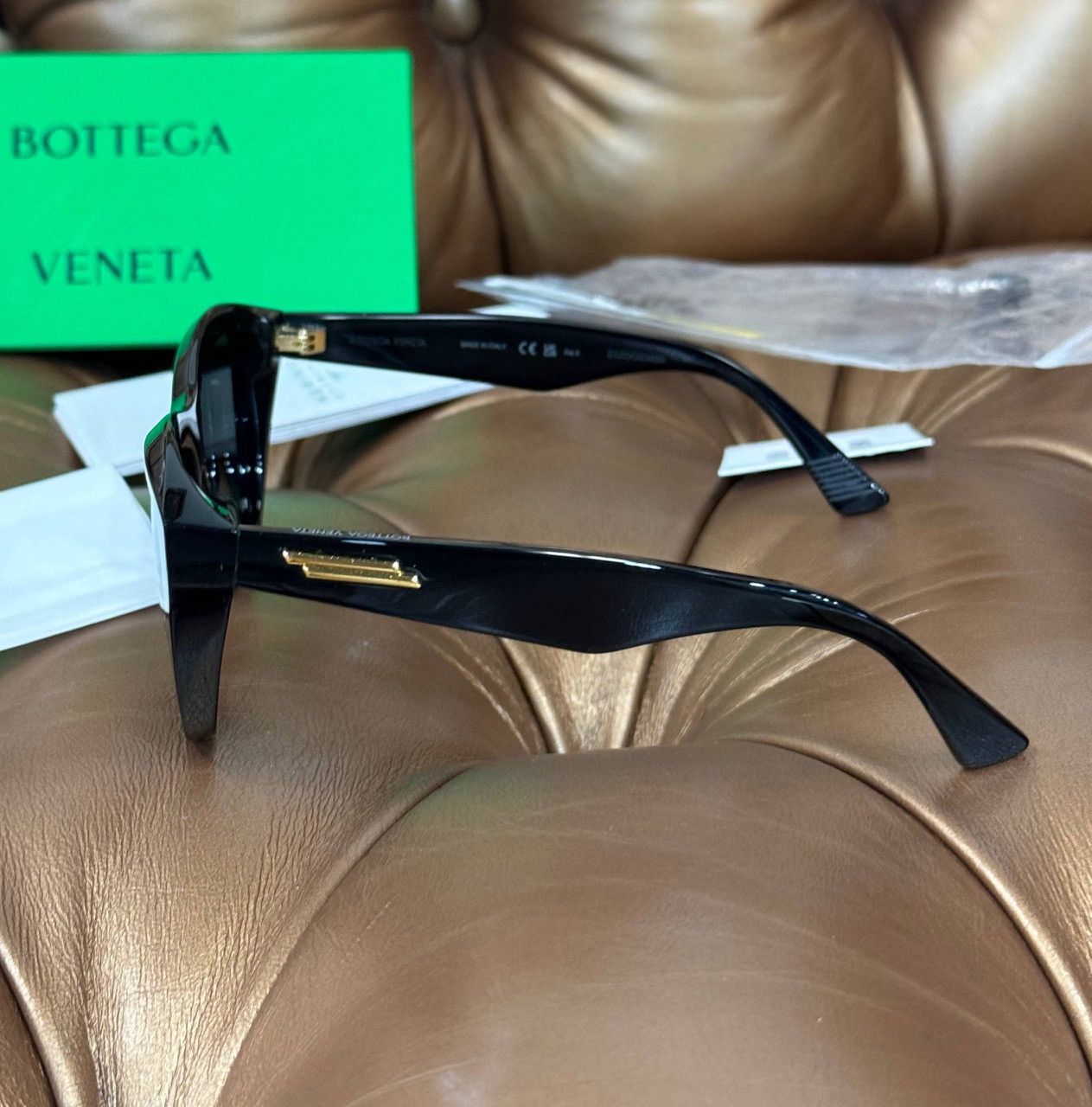 Bottega Veneta Bottega Veneta BV1092S Oversized Sunglasses Black Acetate Size ONE SIZE - 3 Thumbnail