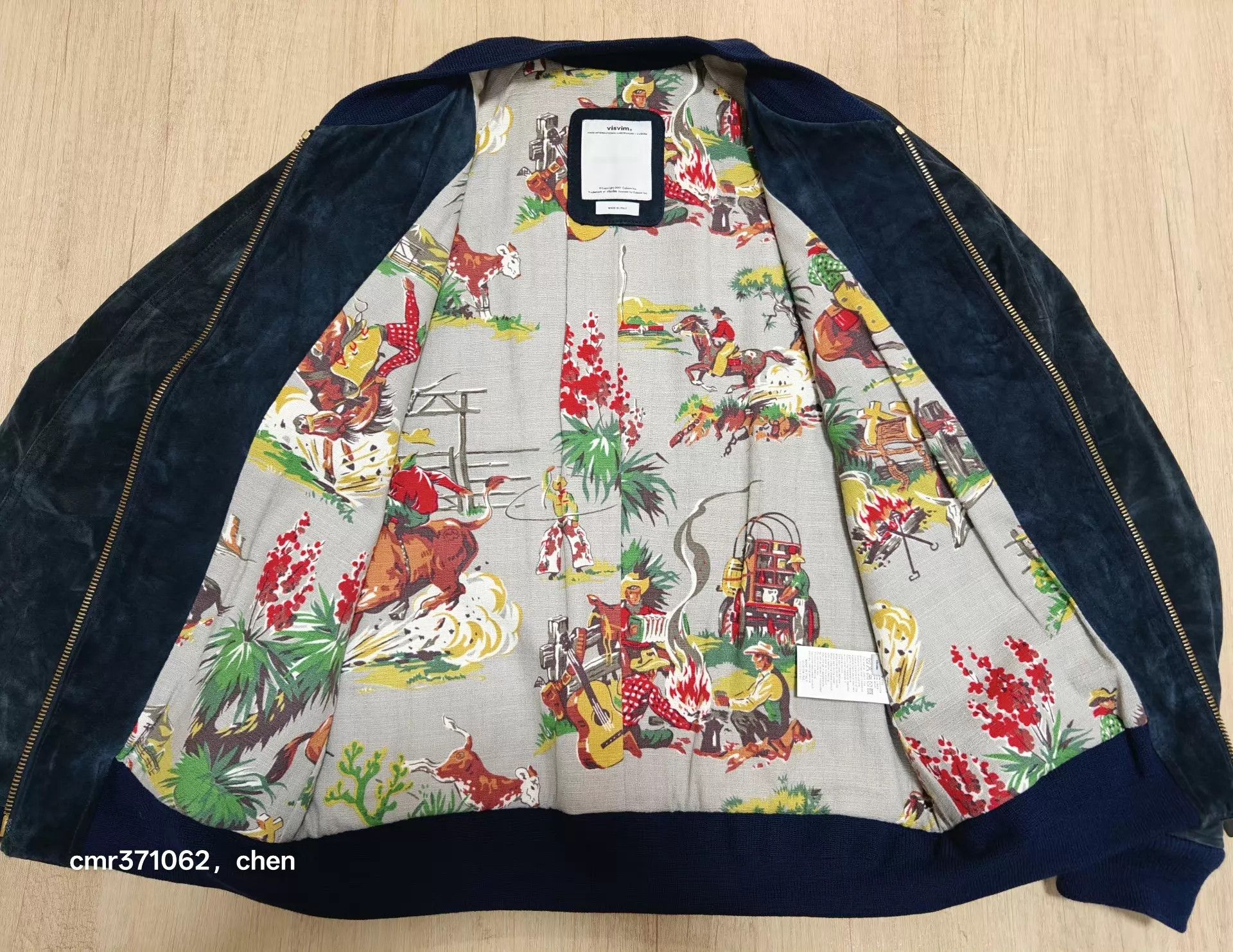 Visvim visvim 14AW Varsity Jkt Navy Sz2 Riri Zip Leather Size US M / EU 48-50 / 2 - 7 Thumbnail