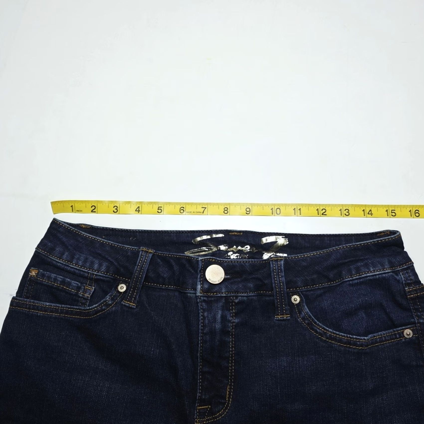 Vintage Seven7 Weekend Shorts Denim Jean Size 8 Mid Rise Casual Summer Womens Bermuda Denim Shorts 5-Pocket Blue Size 30" / US 8 / IT 44 - 6 Thumbnail