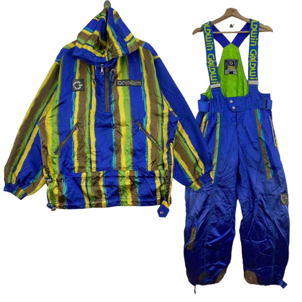 GOLDWIN Embroidered Brand Hickory Stripes Design Winter Ski